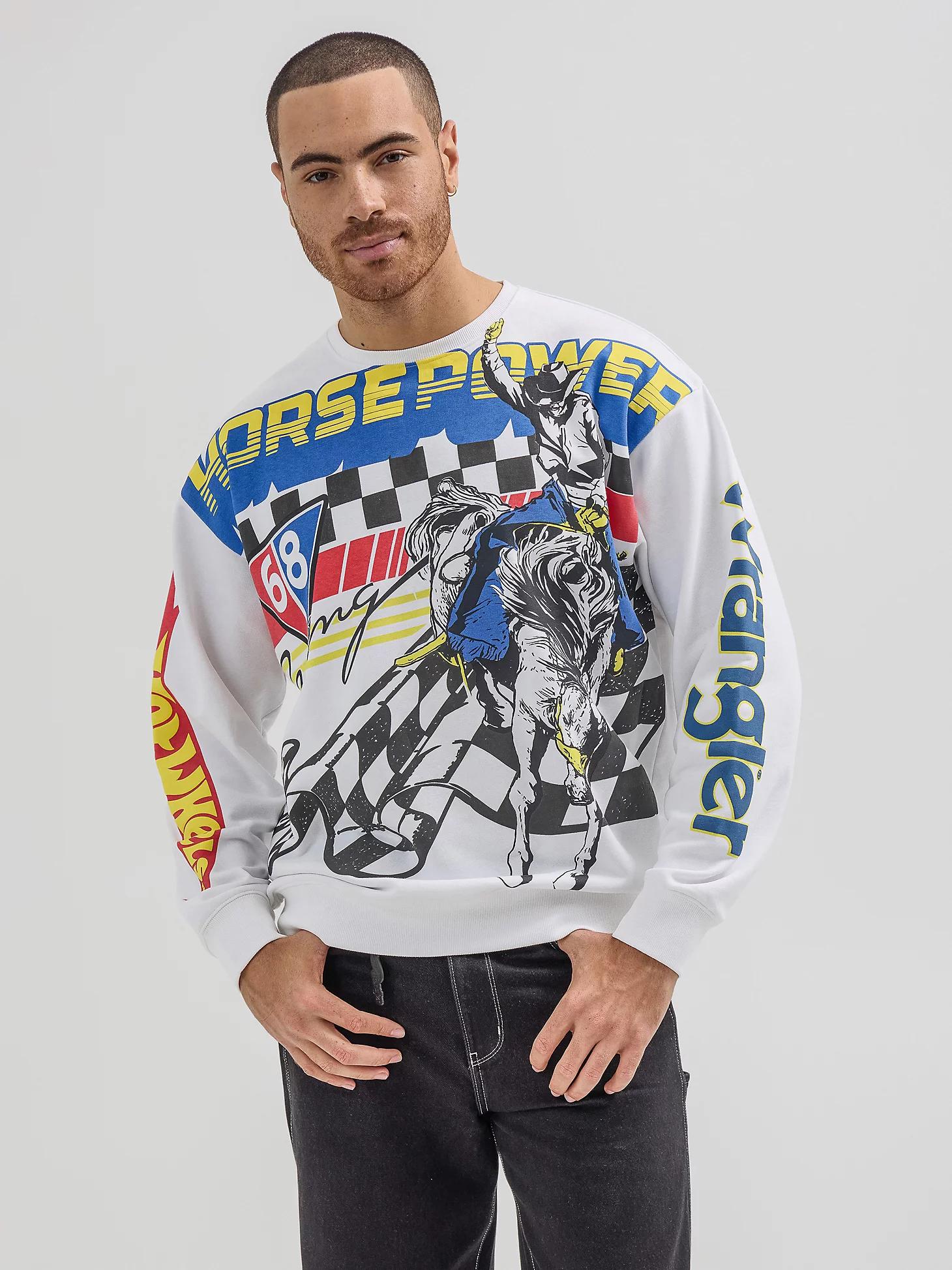 Wrangler® x Hot Wheels™ Men's Pullover Crew in Bright Product Image