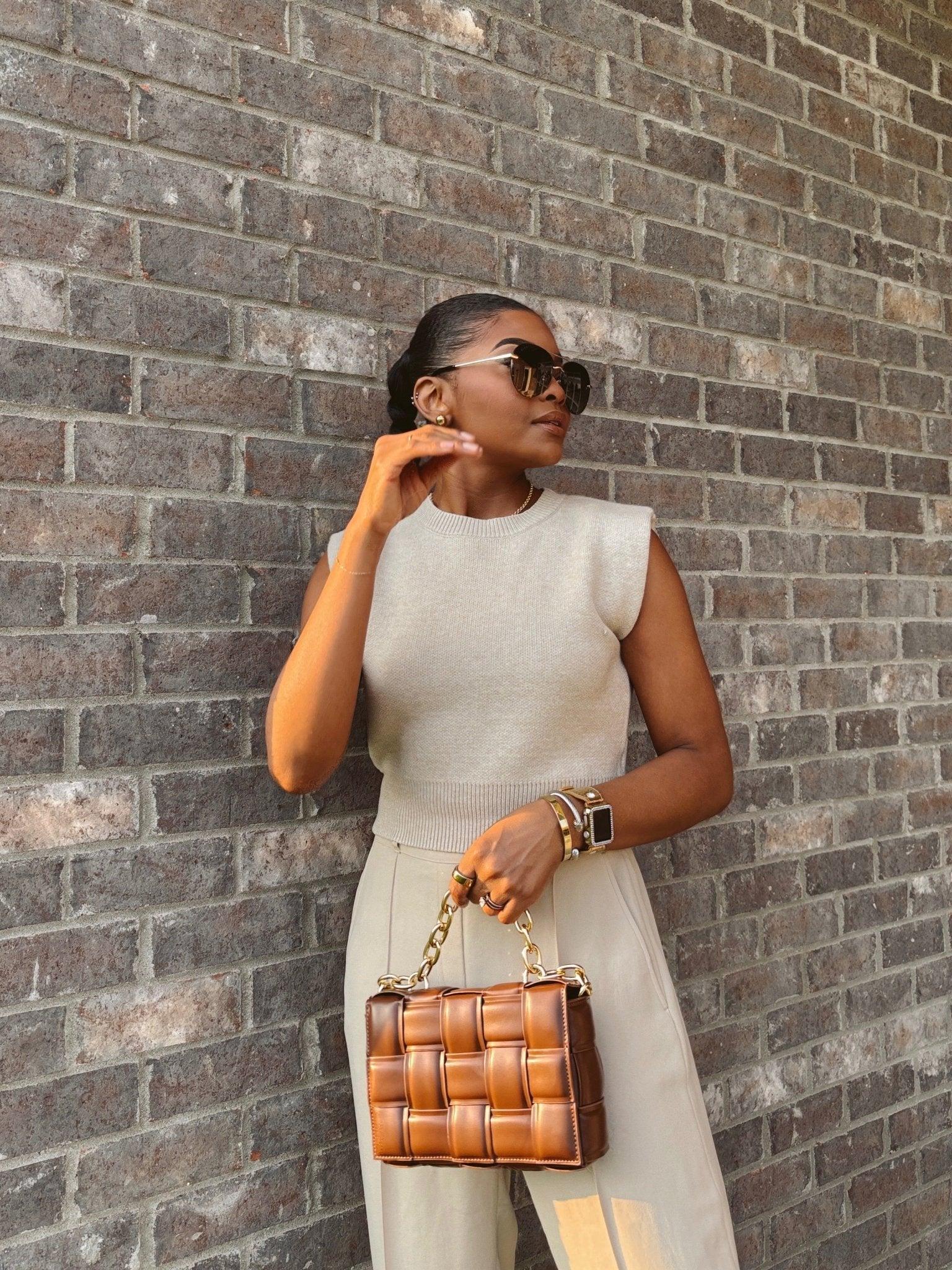 Taupe Grey Sleeveless Ribbed Sweater - DOORBUSTER Product Image