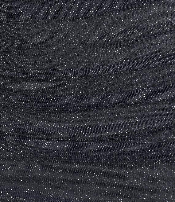 Pear Culture Glitter Mesh Ruched Long Dress Product Image