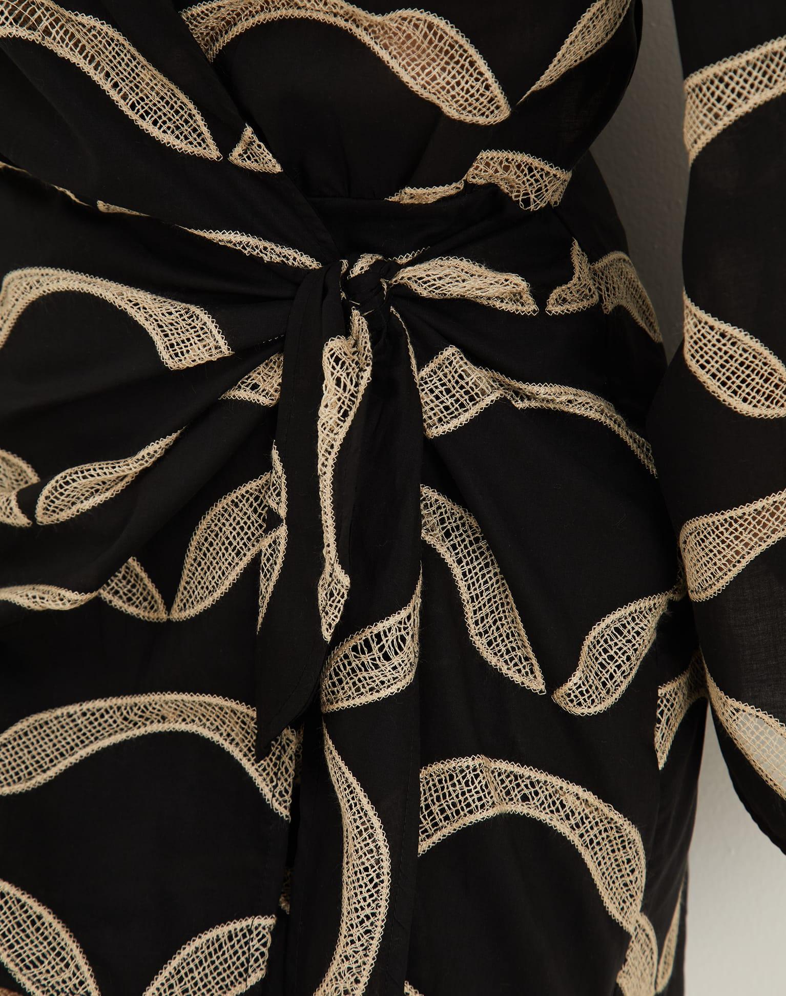 Eyelet Mea Short Dress - Black Product Image