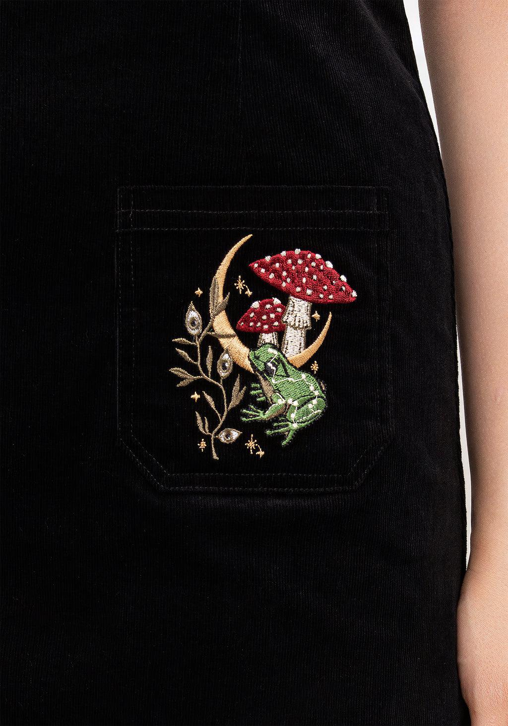 Swamplife Embroidered Cord Mini Pinafore Dress Product Image