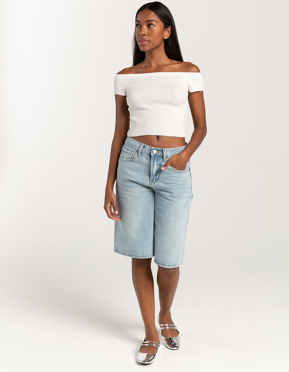 RSQ Womens Baggy Carpenter Jorts - LIGHT WASH Product Image