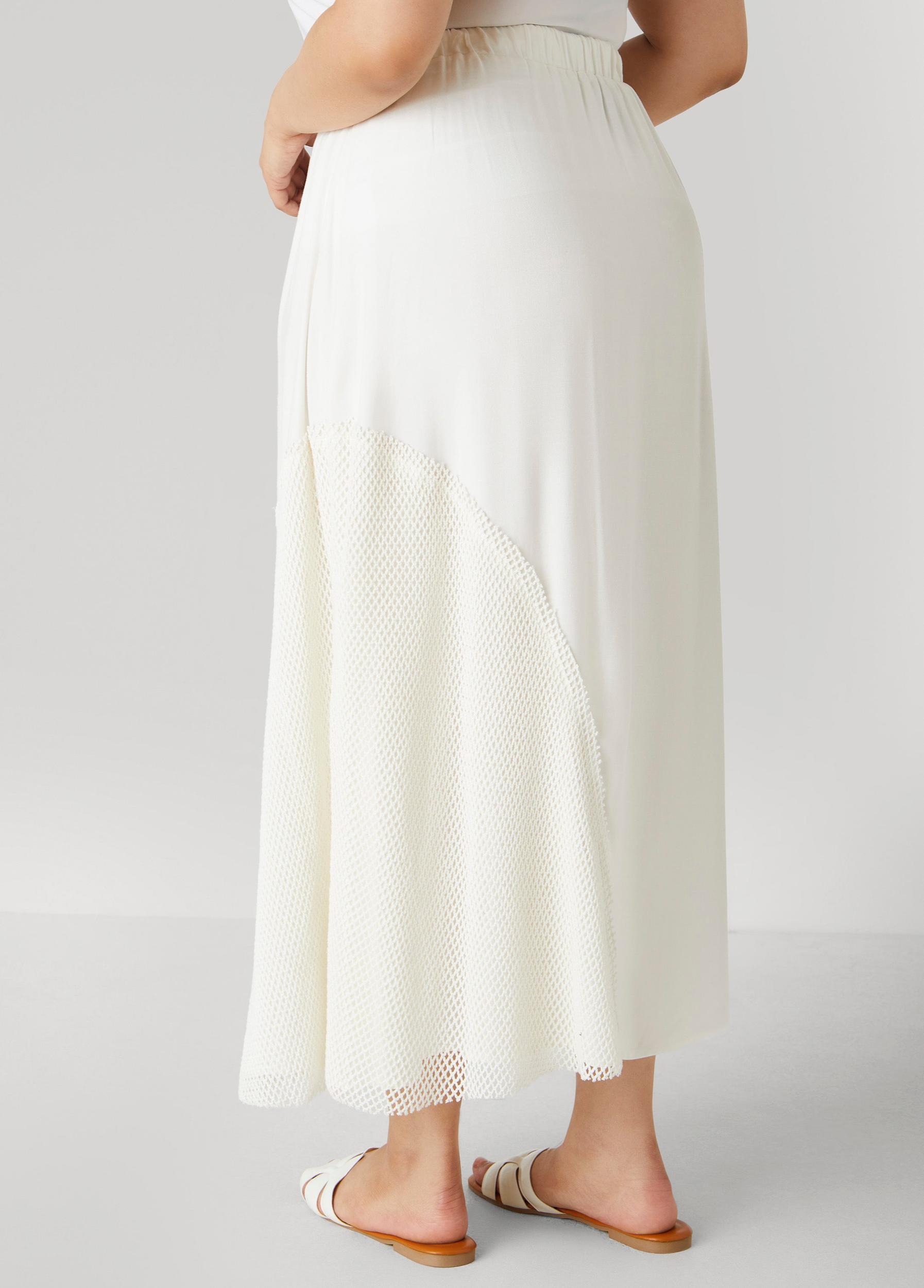 Plus Size Fishnet Paneled Maxi Skirt Ashley Stewart Product Image