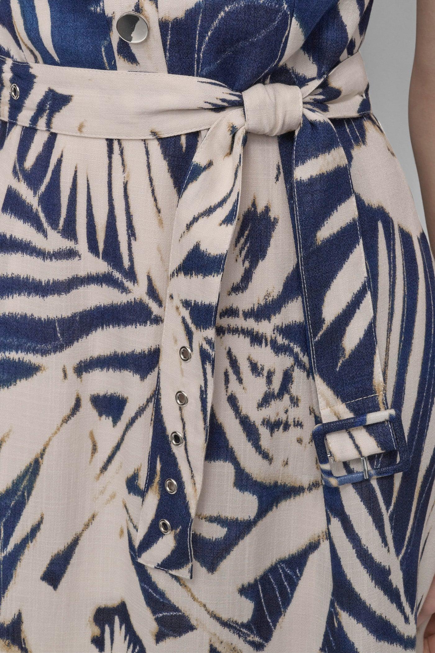 BELTED FLORAL MIDI DRESS Product Image