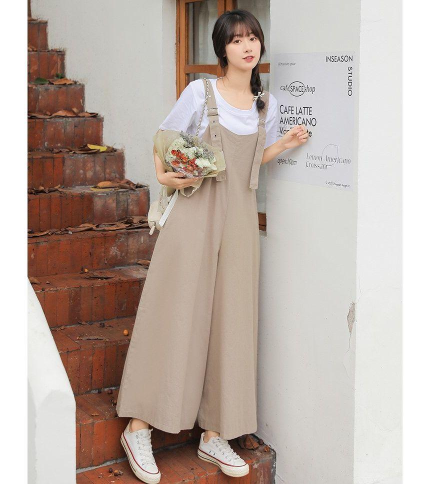 Wide Leg Plain Jumpsuit Product Image