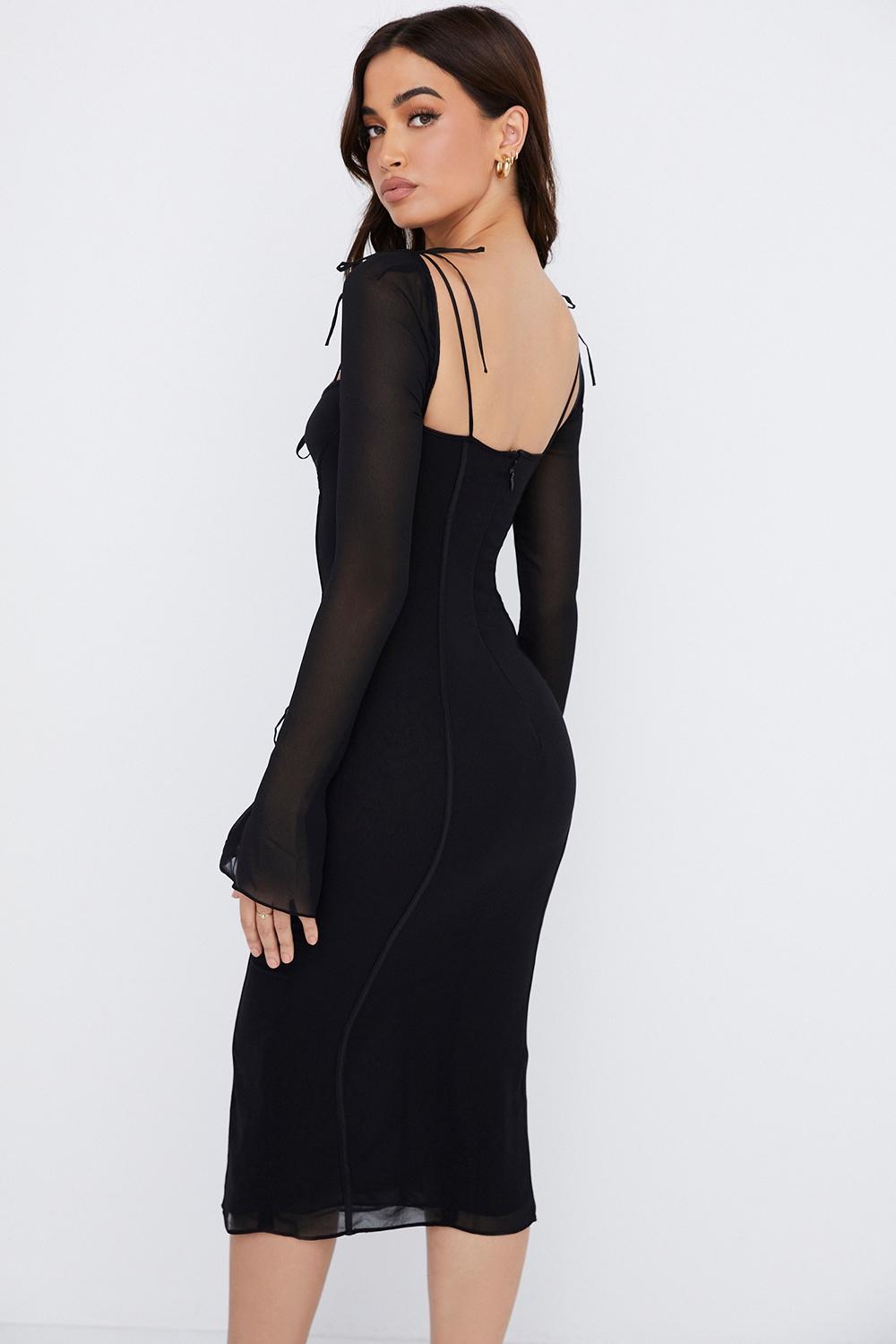 Ophelia  black cutout midi dress Product Image