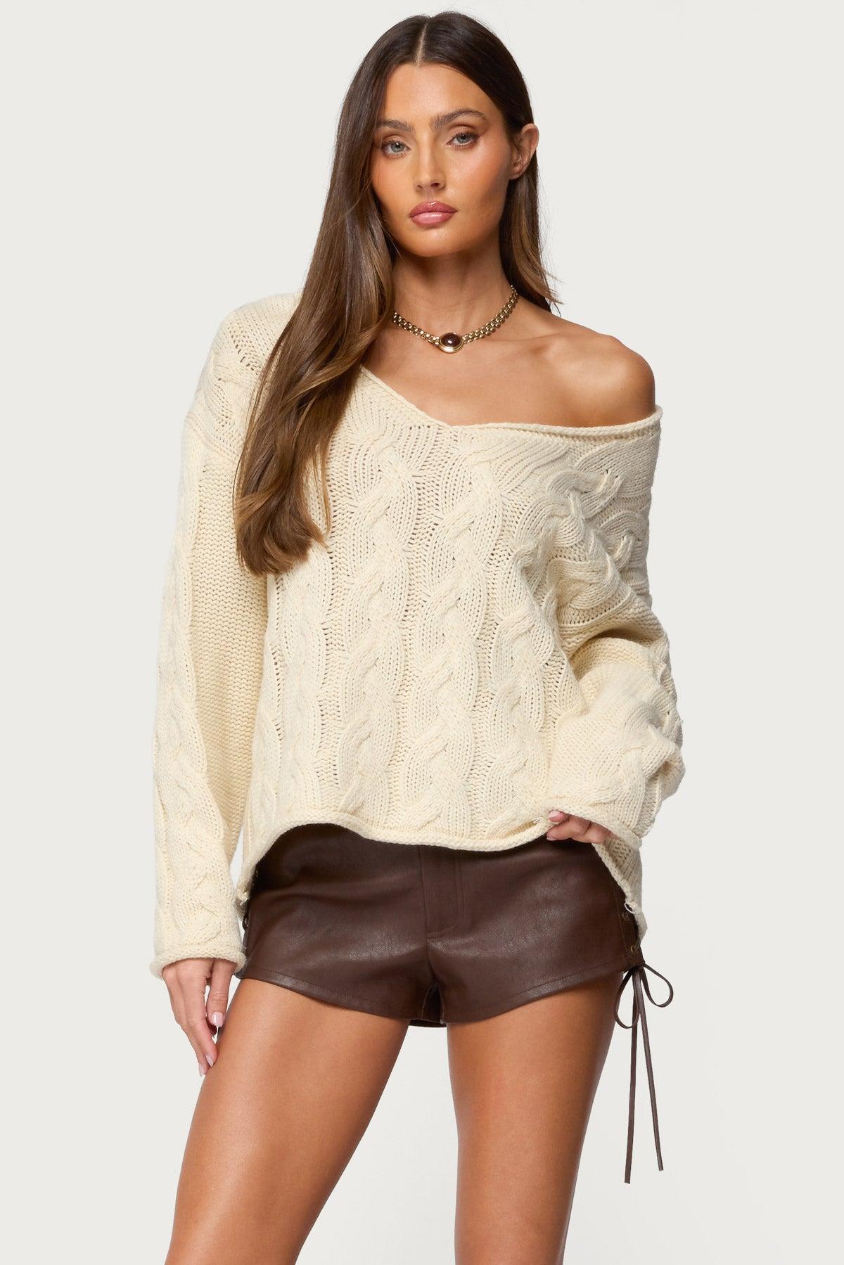 Inga Oversized Cable Knit Sweater Product Image