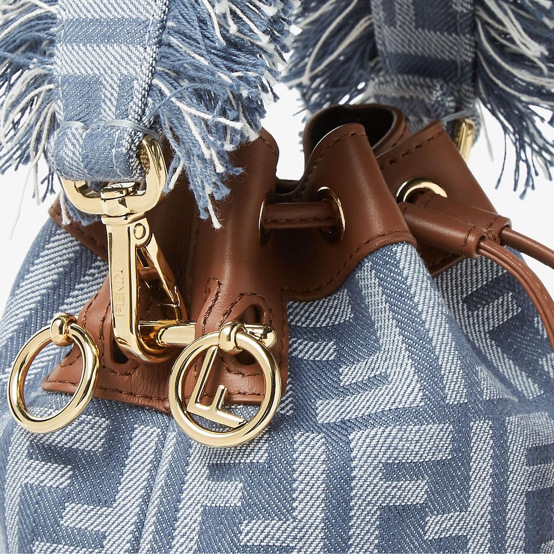 Mon TresorBlue denim-effect FF jacquard mini-bag Product Image