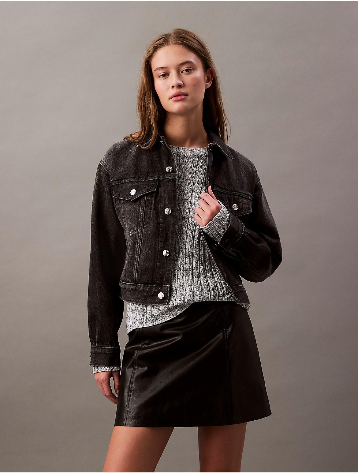 Calvin Klein Womens 90s Trucker Jacket - Green Product Image