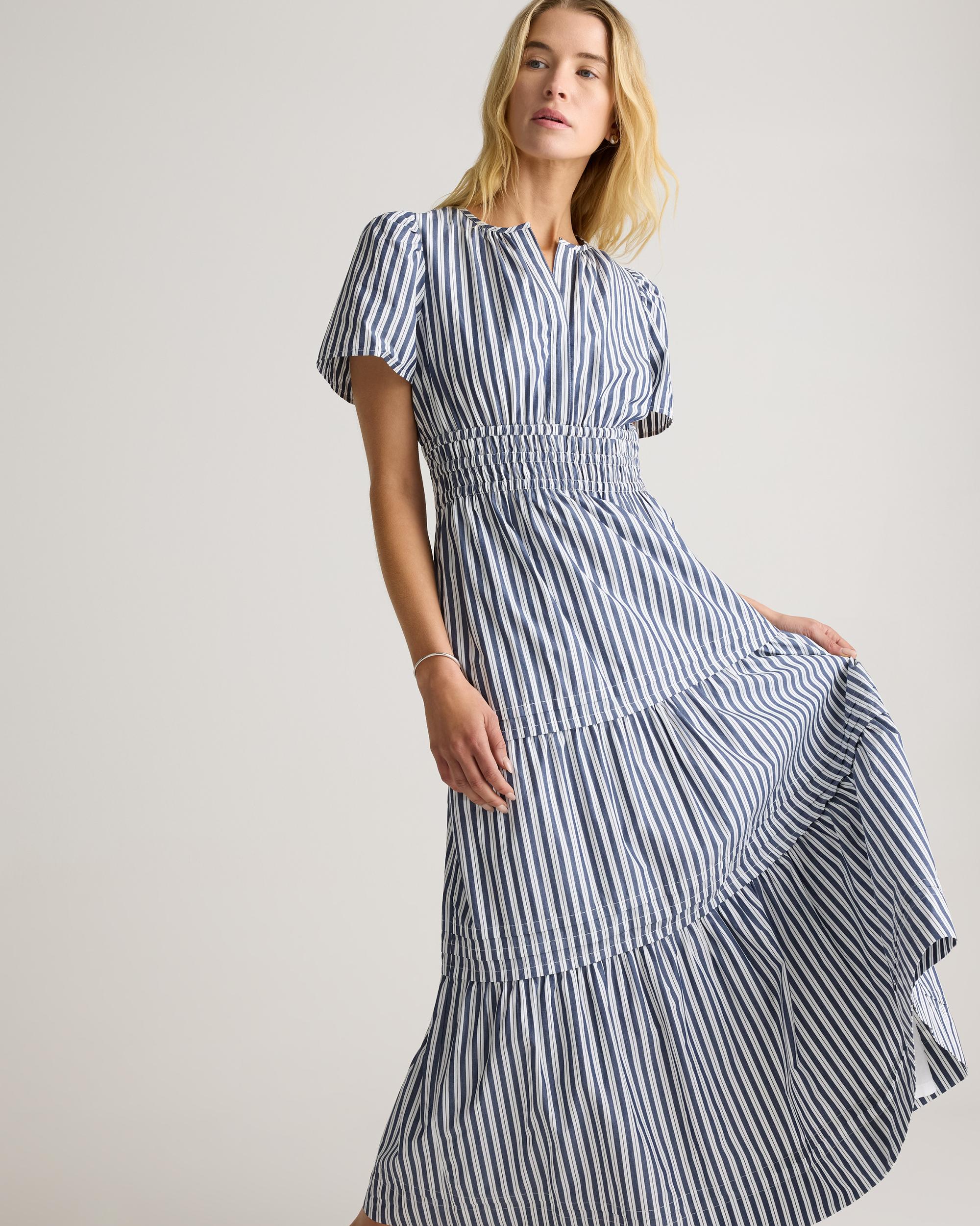 Quince | Women's Poplin Tiered Maxi Dress Cotton Product Image