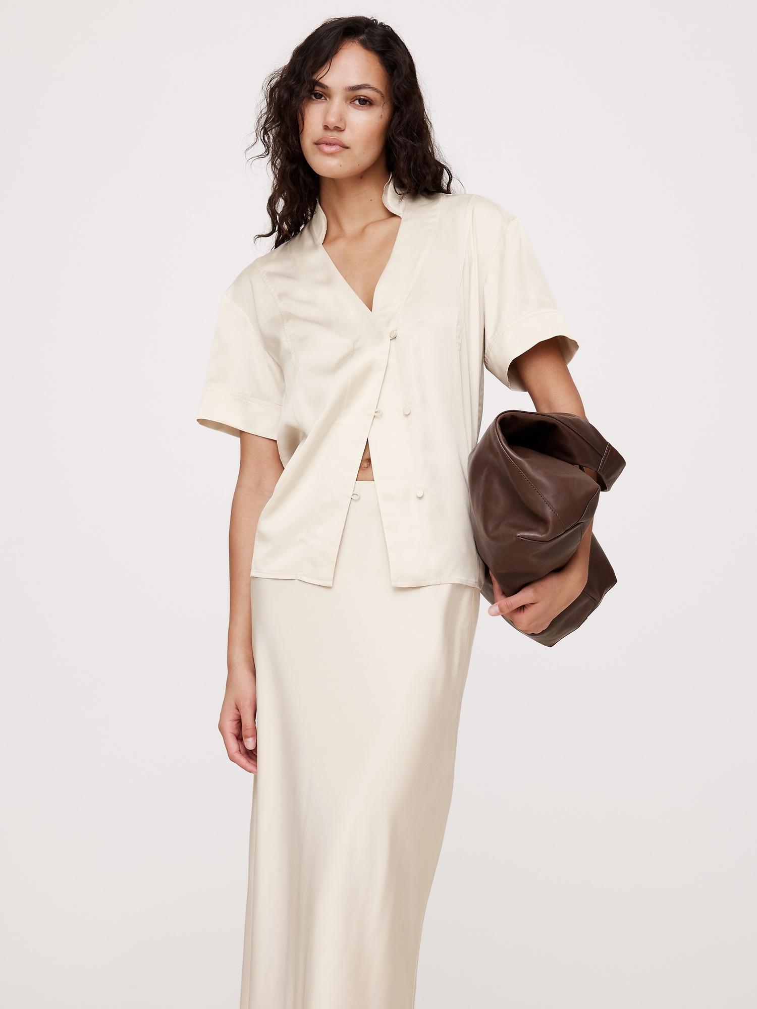 Satin Short-Sleeve Shirt Product Image