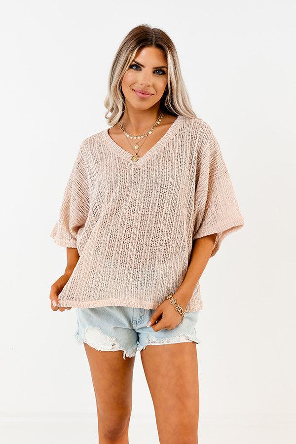 Vitamin Sea For Me Knit Top In Light Peach Product Image