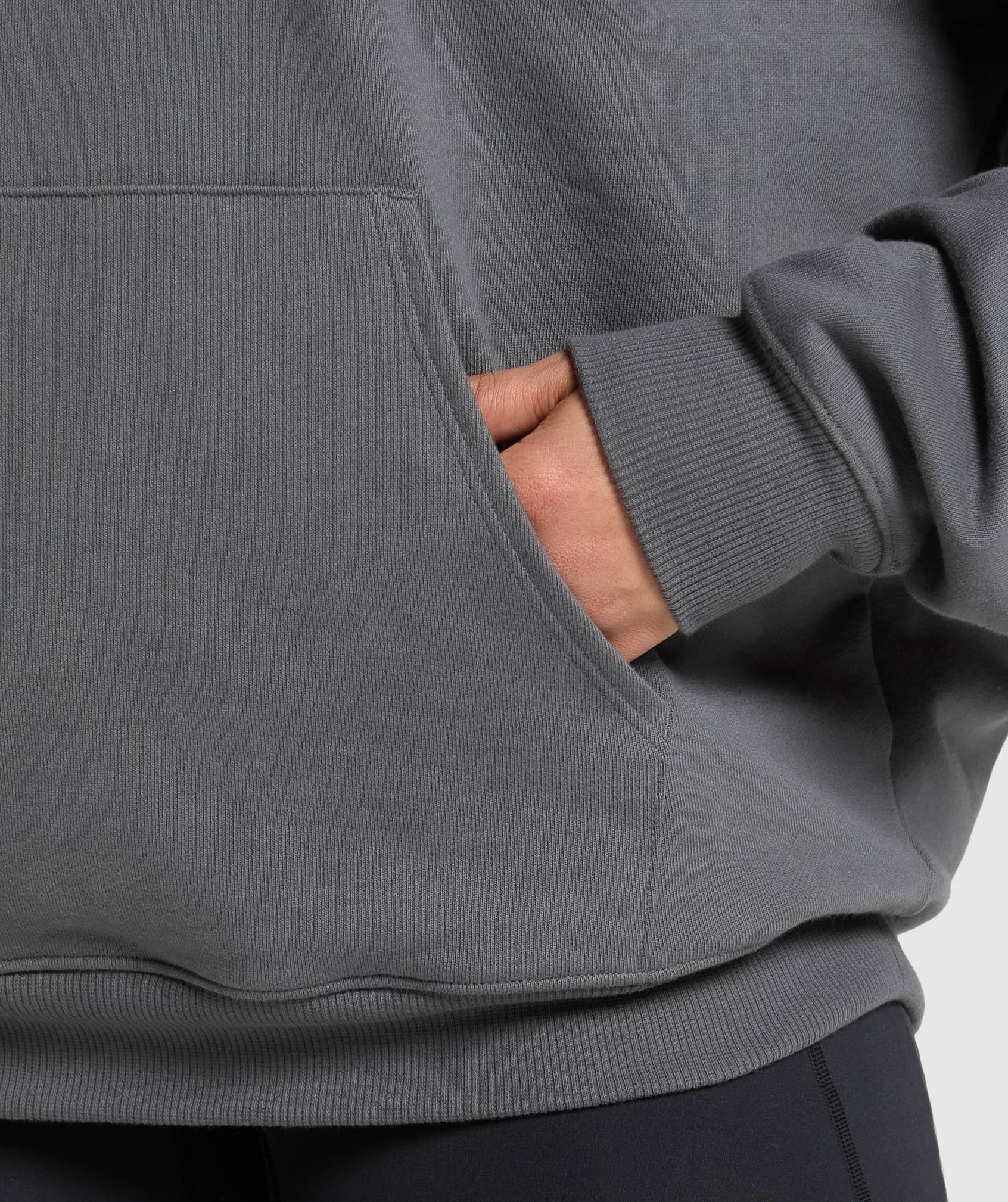 Gymshark Back Gains Graphic Hoodie - Graphite Grey Female Product Image