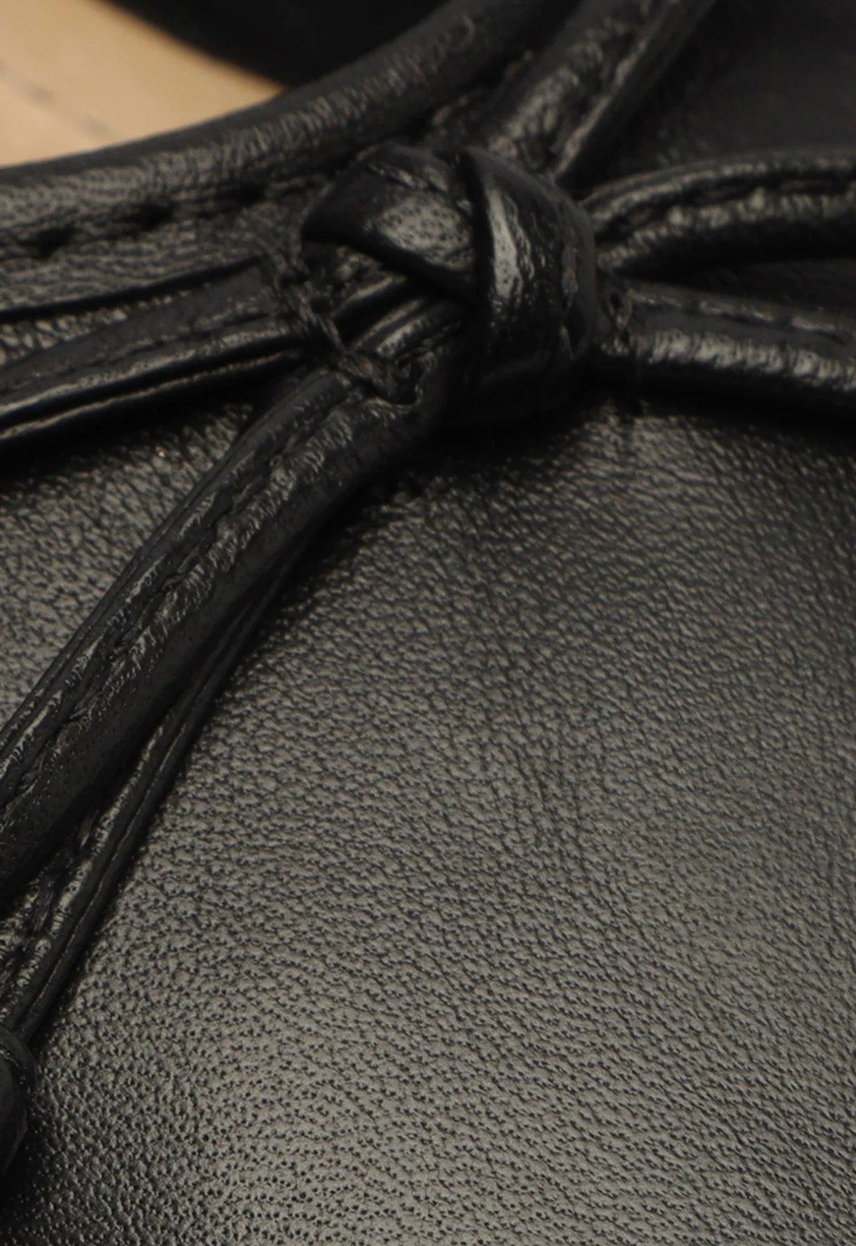 Arissa Black Leather Ballet Flat Female Product Image