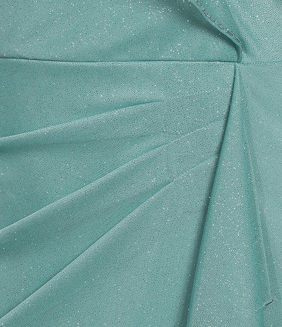 Ignite Evenings Plus Size V-Neck Flutter Sleeve Capelet Bugle Bead Trim Gown Product Image