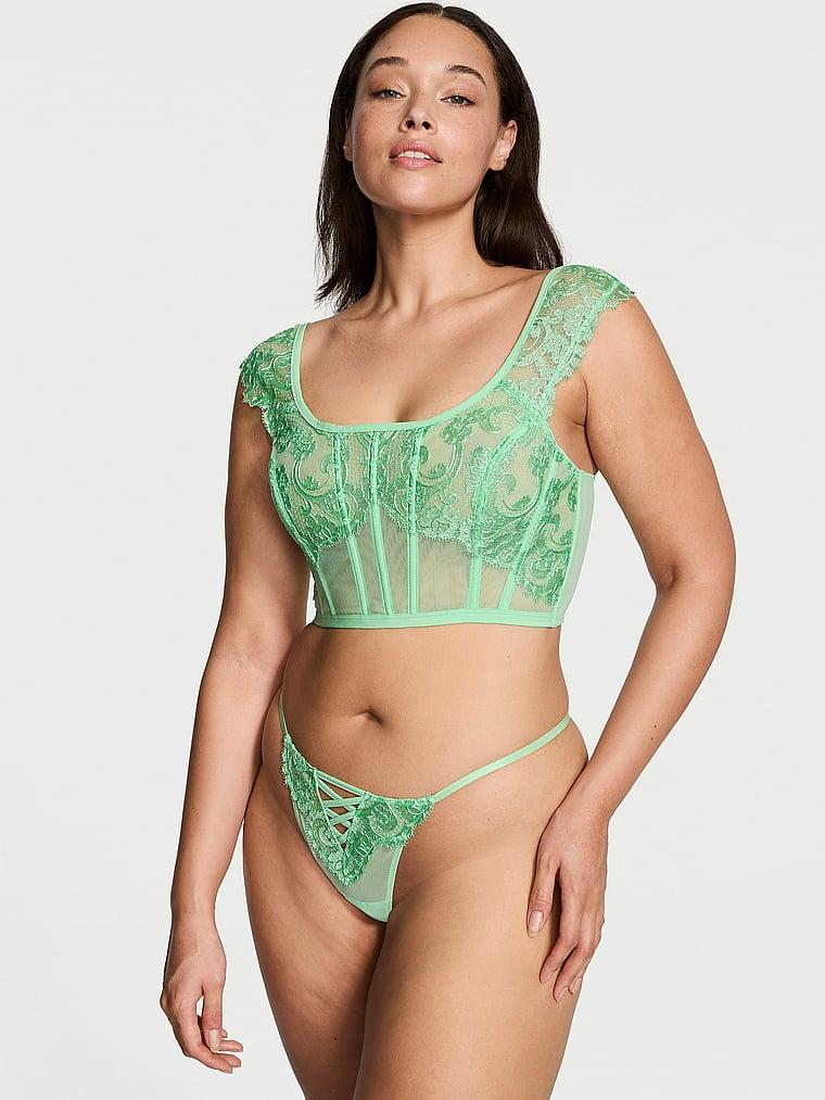 Boho Floral Embroidery Cap-Sleeve Corset Top Product Image