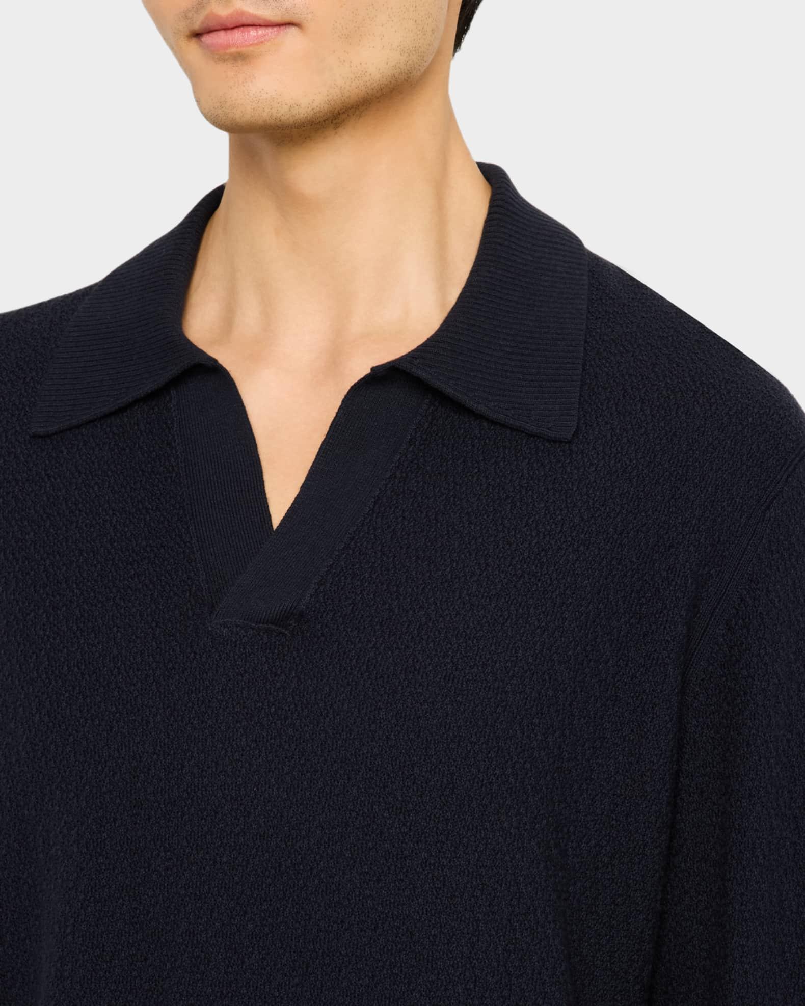 Men's Horatio Cotton and Cashmere Long-Sleeve Polo Shirt Product Image