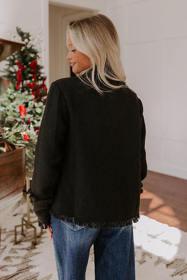 Passing Time Wool-Blend Tweed Jacket in Black Product Image