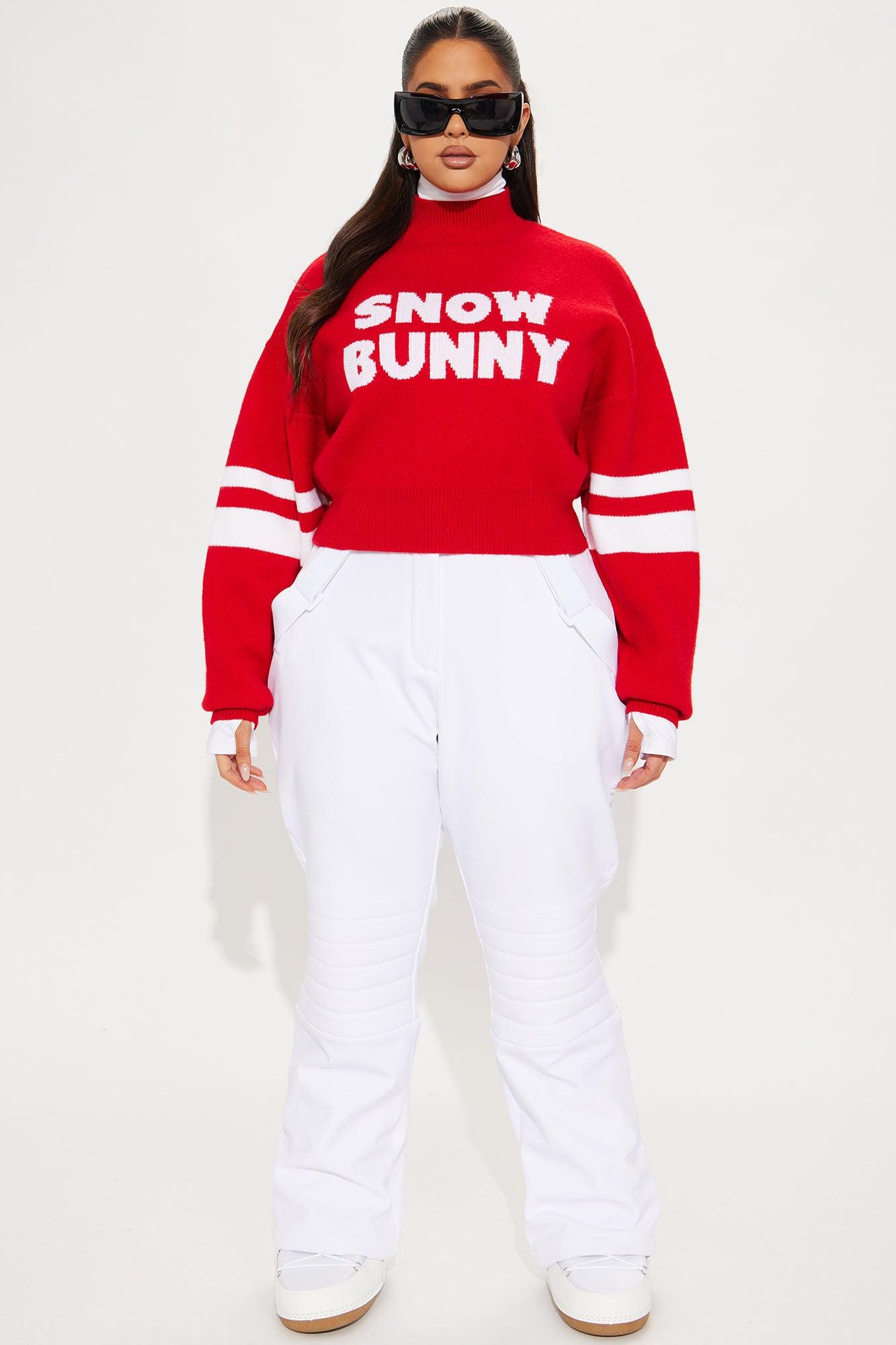 Snow Bunny Cropped Sweater - Red Product Image