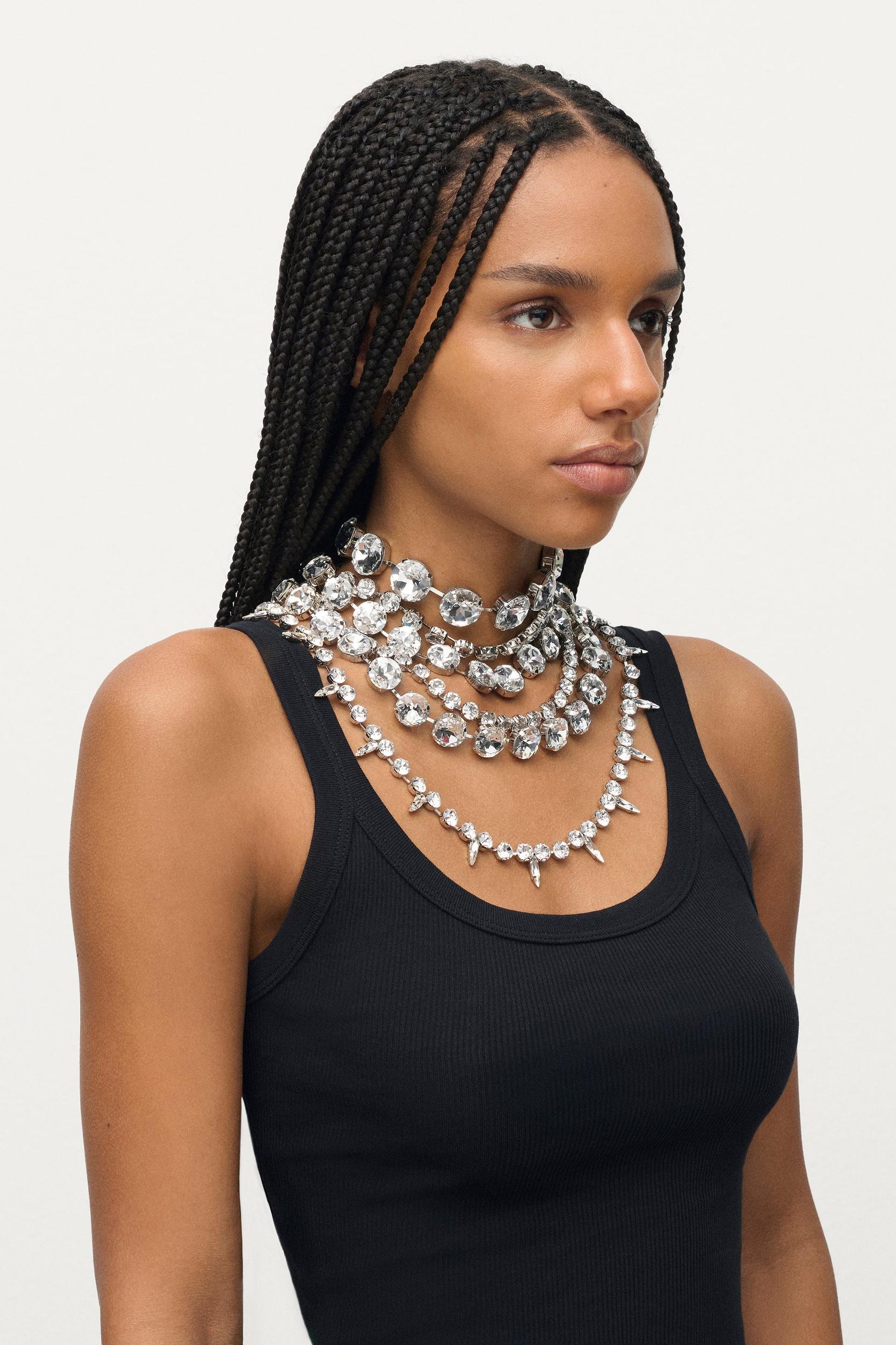 Crystal Multi Layer Choker Necklace Product Image