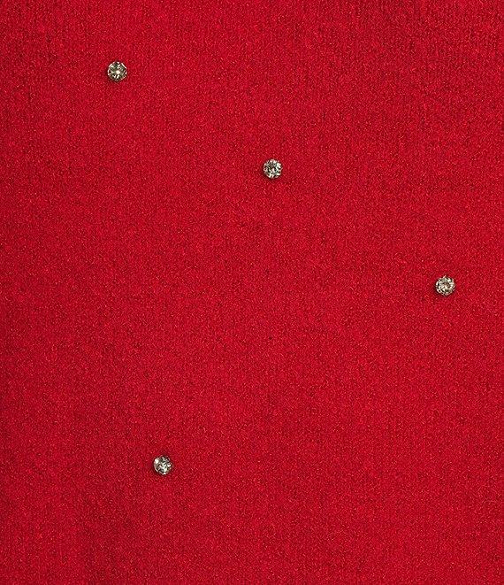 C&V Chelsea & Violet Round Neck Long Sleeve Scattered Rhinestones Sweater Product Image