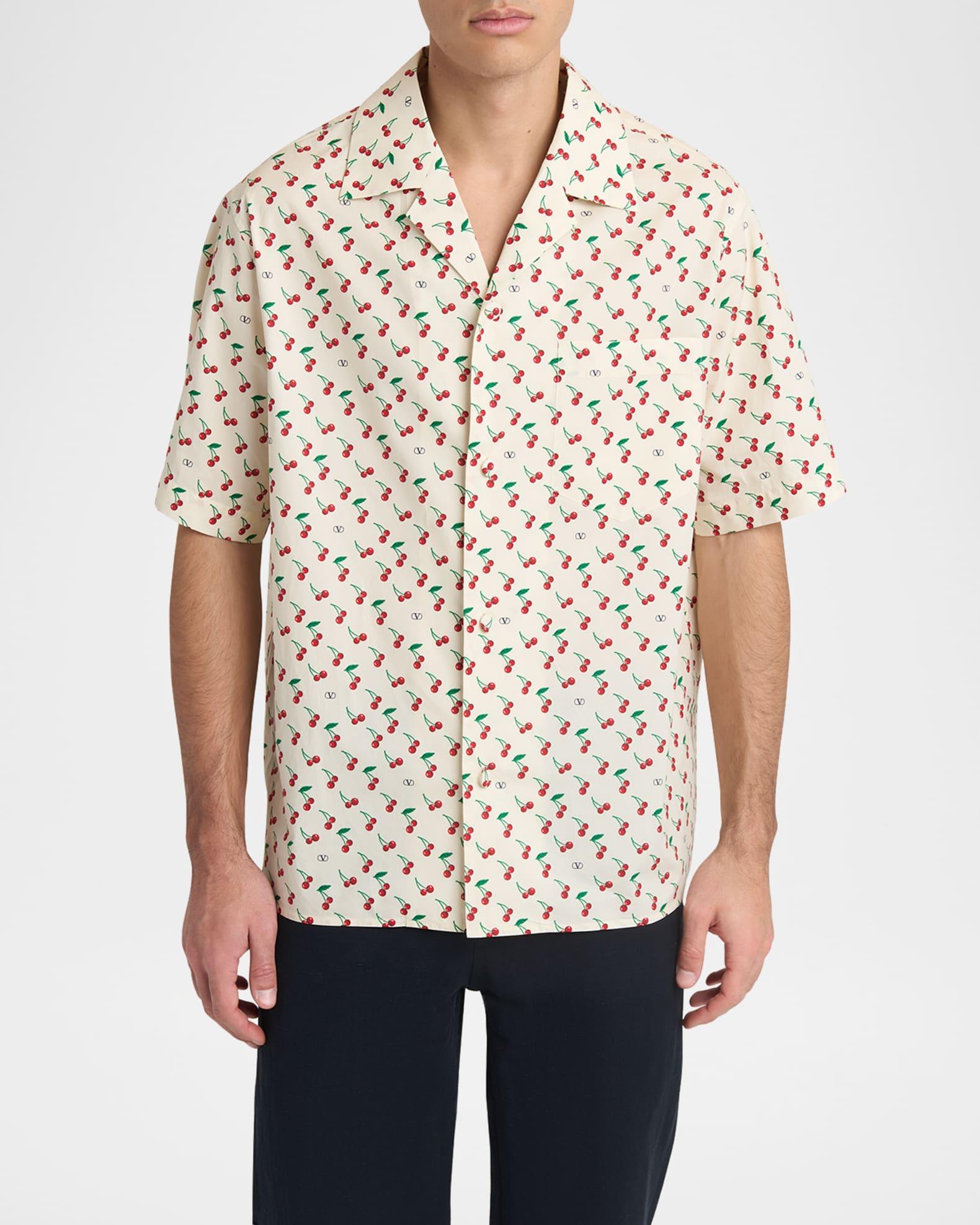 Men's Cotton Cherry VLogo Bowling Shirt Product Image