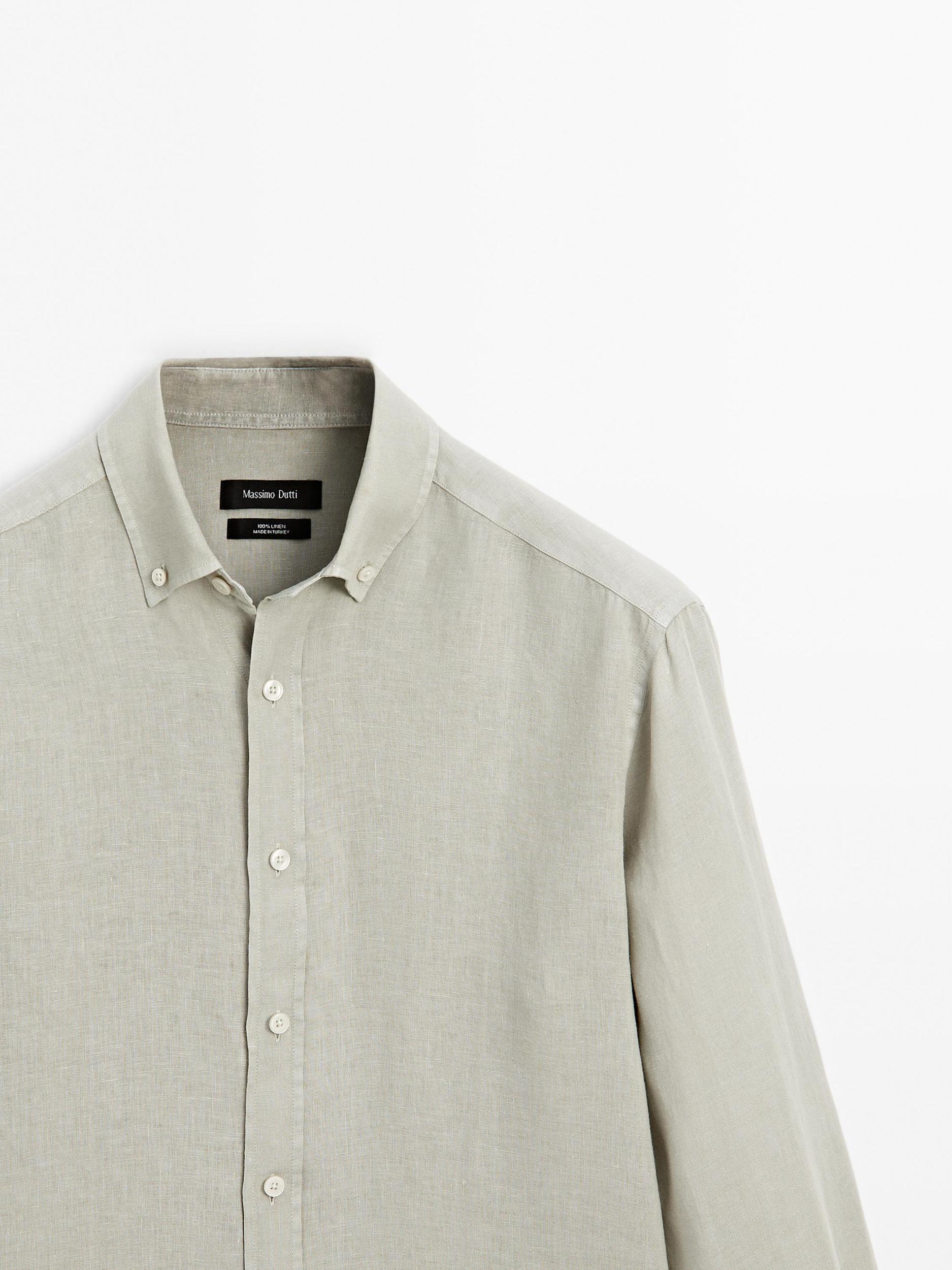 100% linen regular fit shirt Product Image