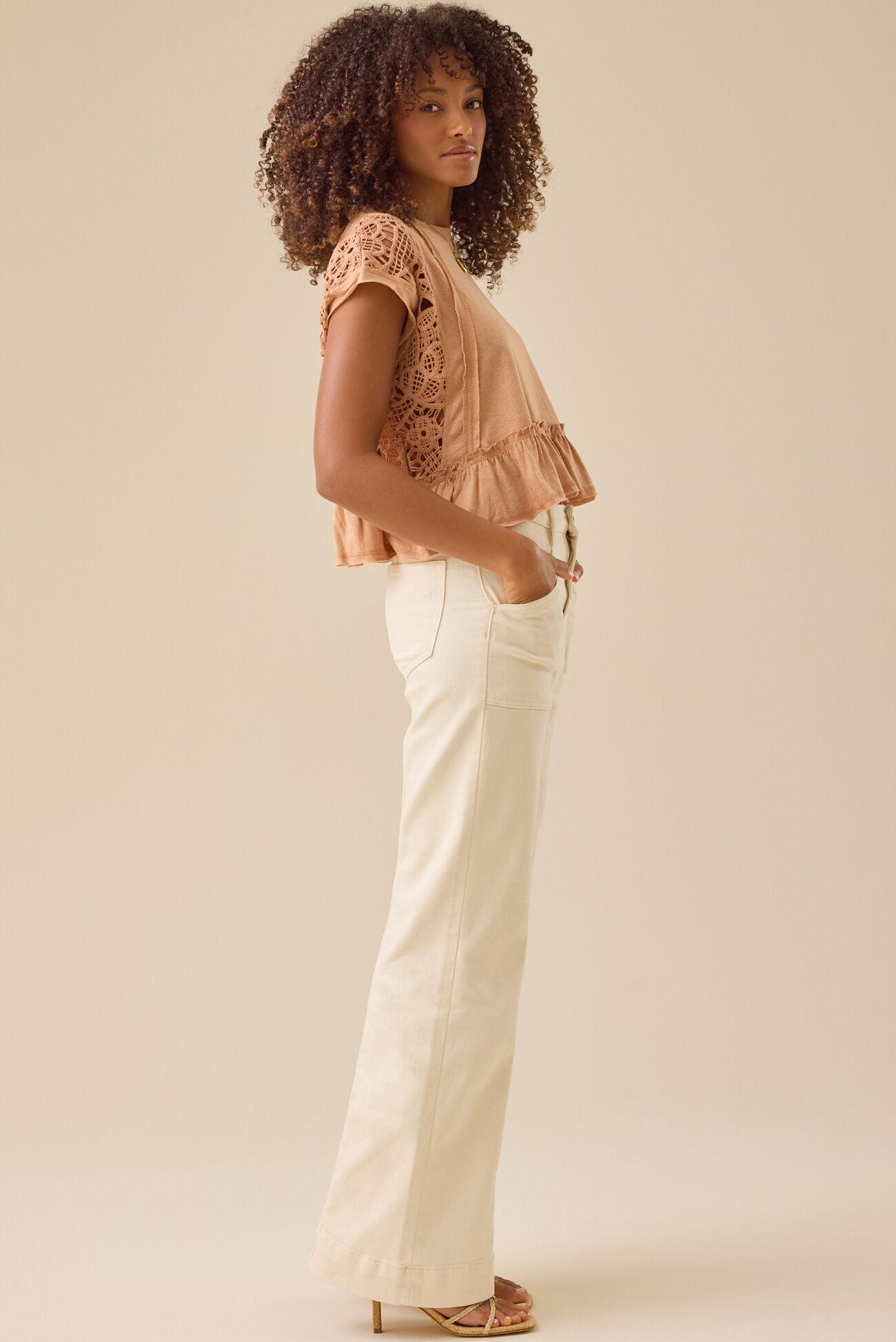 Micah Lace Peplum Top Product Image