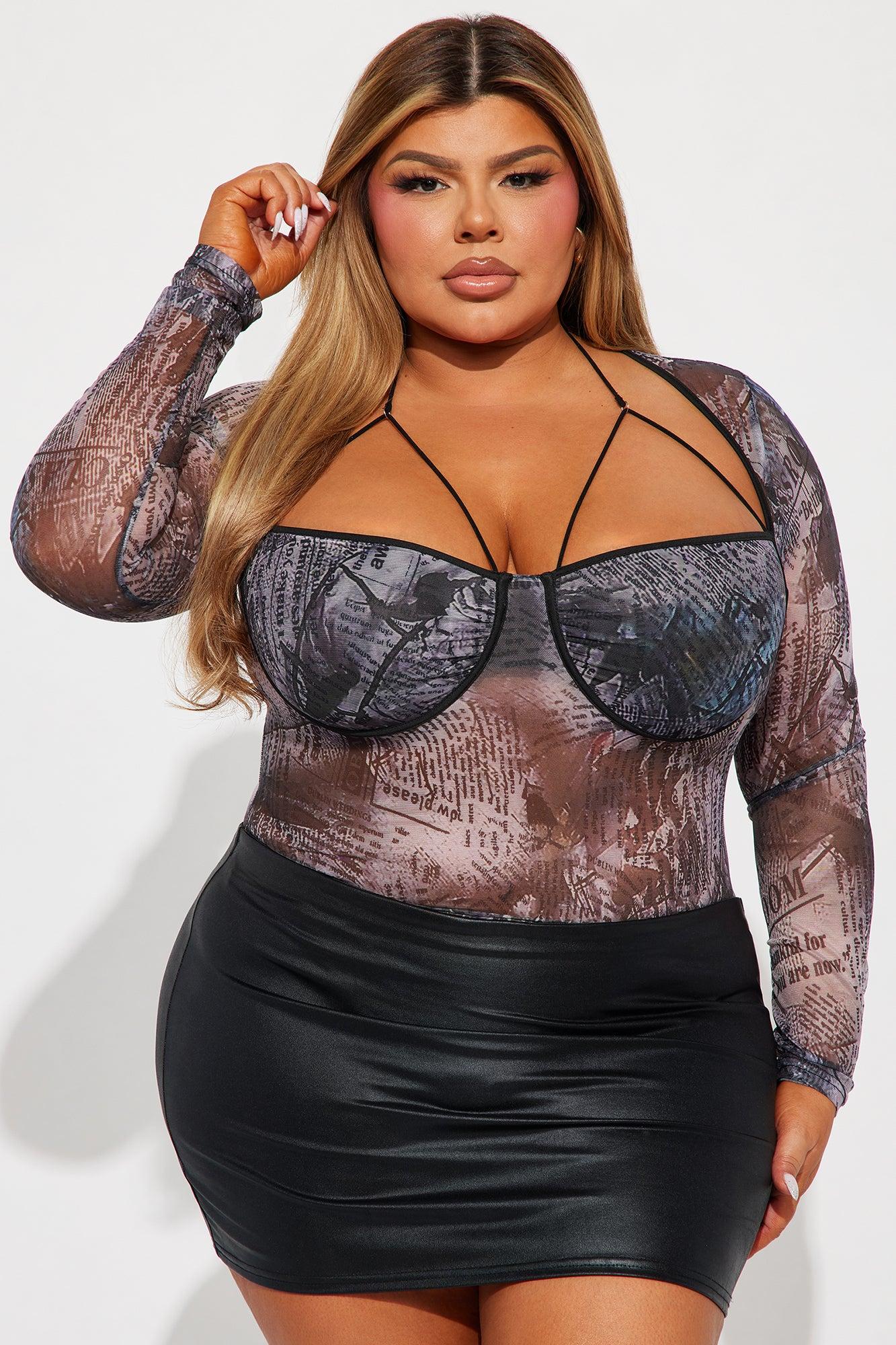 Doing My Thing Mesh Bodysuit - Black/combo Product Image