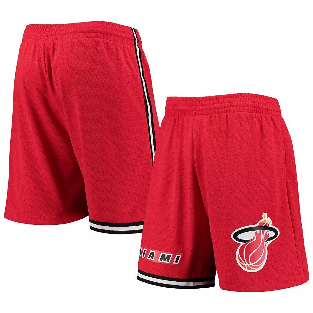 Men's Mitchell & Ness Red Miami Heat 1996-97 Hardwood Classics Swingman Shorts, Size: Small Product Image