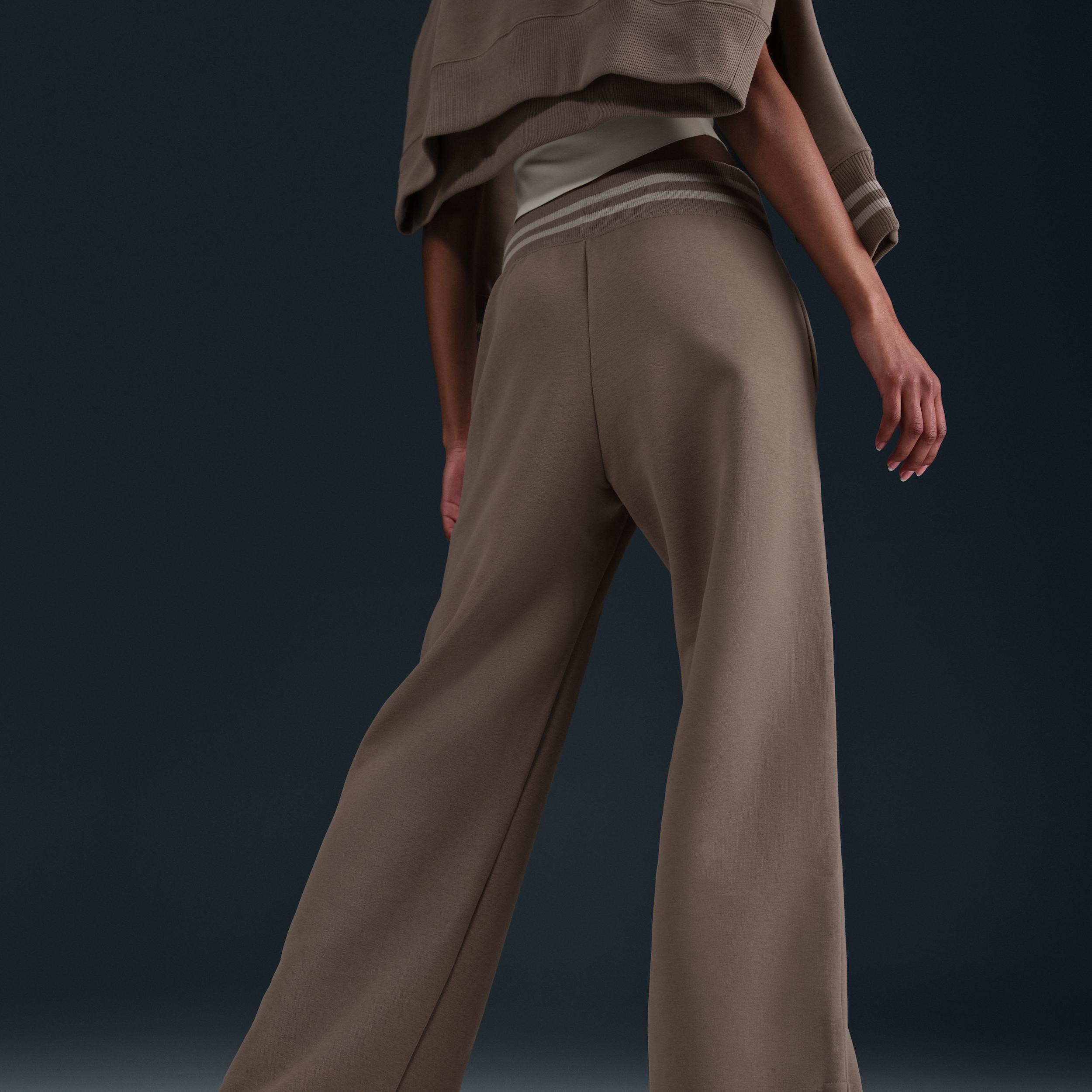 Nike Womens Nike NSW Phoenix Fleece High Rise GX Wide Pants - Womens Mink Brown Product Image