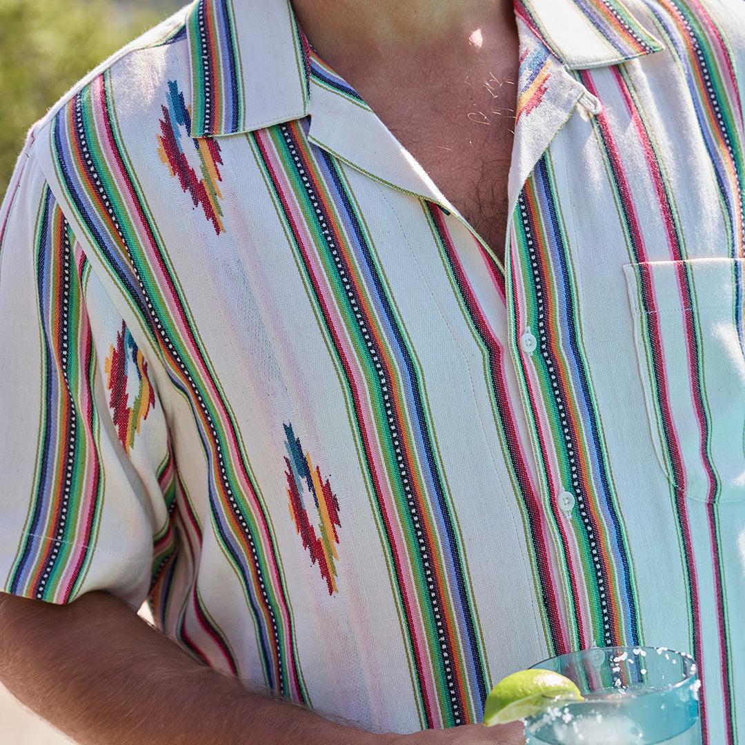 Handwoven Blanket Stripe Shirt - Ecru Product Image