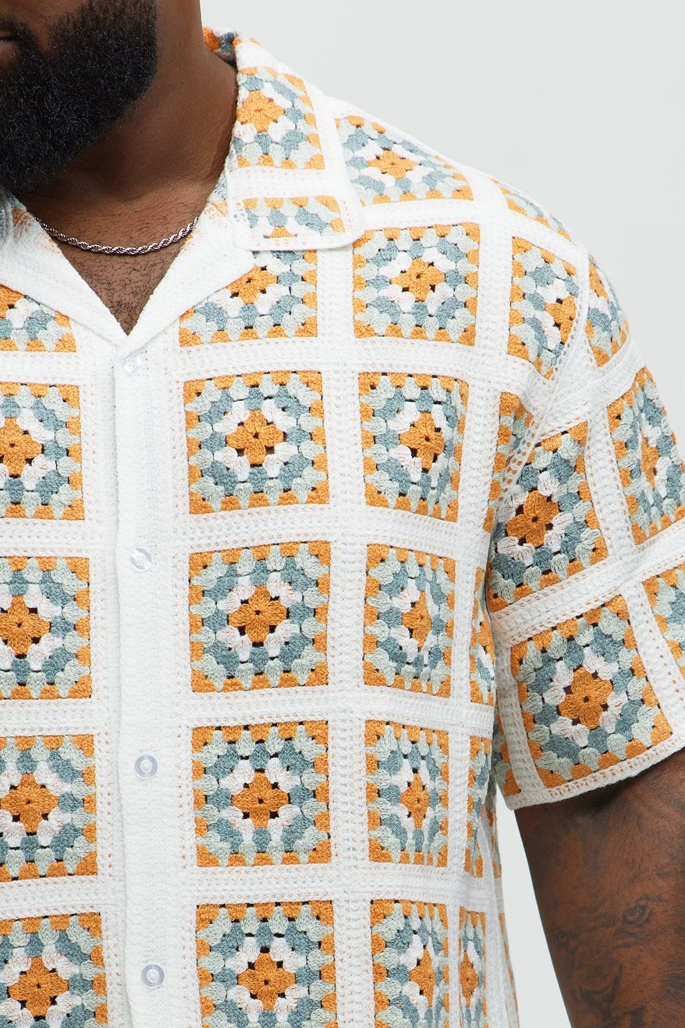 Nolan Textured Shirt - White/combo Male Product Image