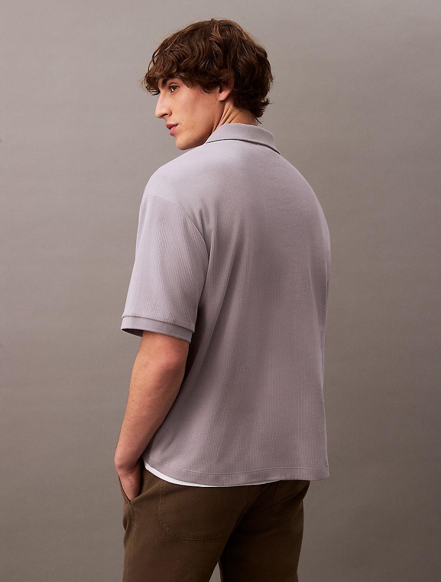 Drop Needle Ribbed Polo Shirt Product Image