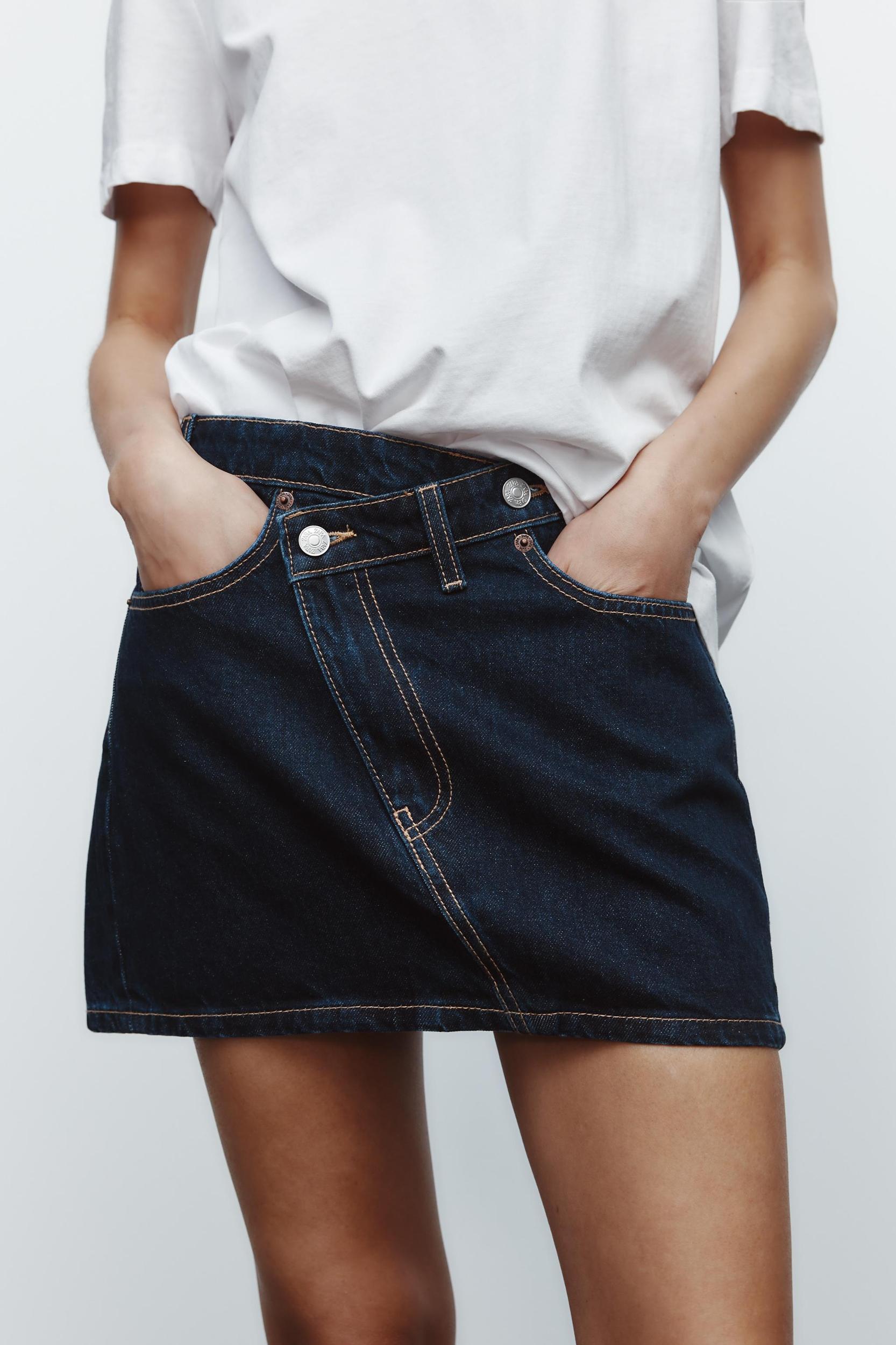 TRF CROSS-WAIST DENIM SKIRT Product Image