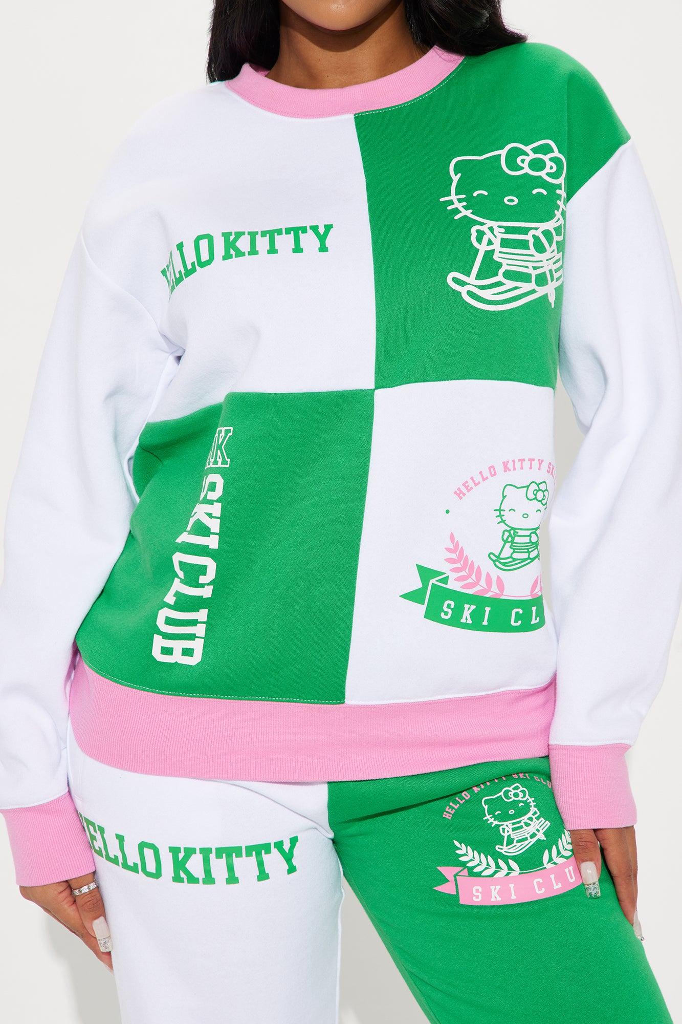 Hello Kitty Ski Club Oversized Sweatshirt  - White/combo Product Image