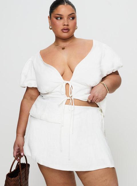 Gulliver Tie Side Mini Skort White Curve Product Image