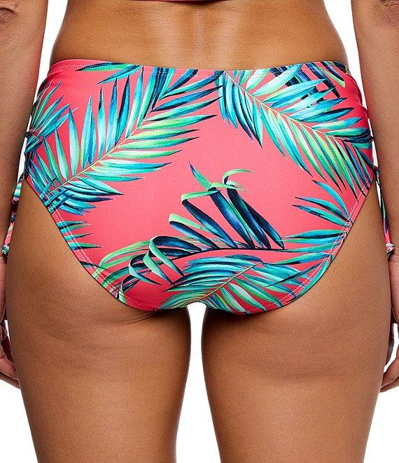 Next by Athena Tropicana Destination Palm Leaf Print Side Cinch Mid Rise Hipster Swim Bottom Product Image