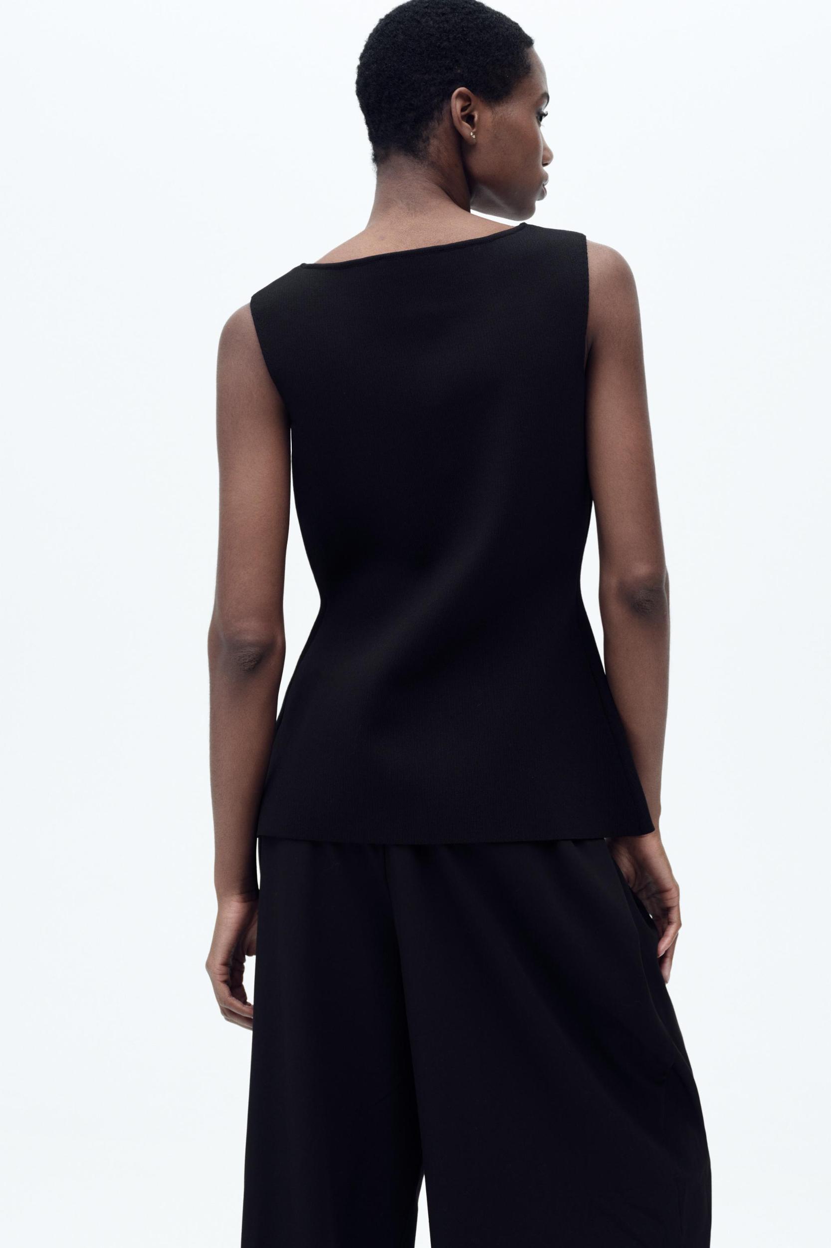 GOLD BUTTON KNITTED VEST TOP Product Image