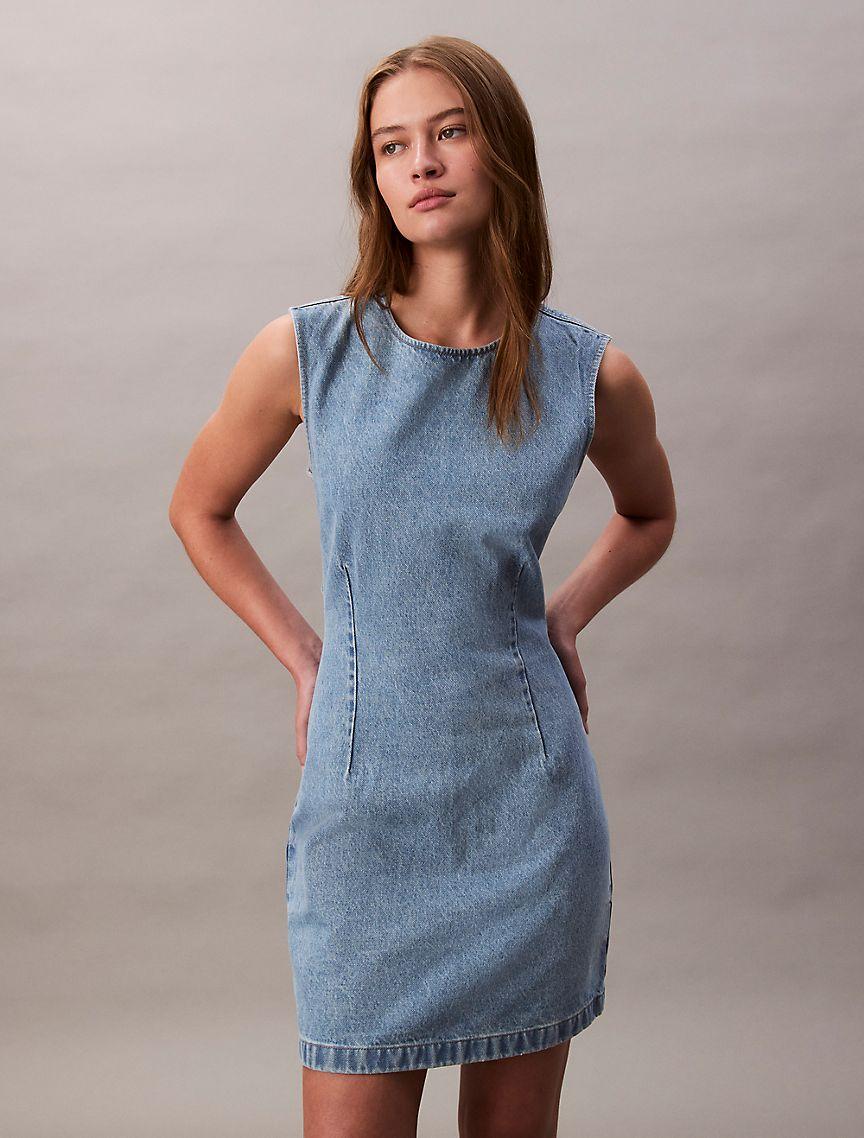 Denim Cap Sleeve Mini Dress Product Image