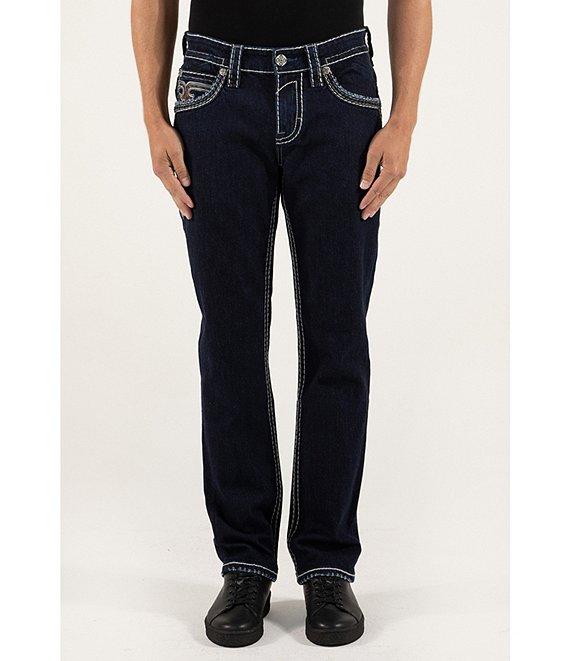Rock Revival Isaiah Straight Leg Fleur De Lis Pocket Jeans Product Image