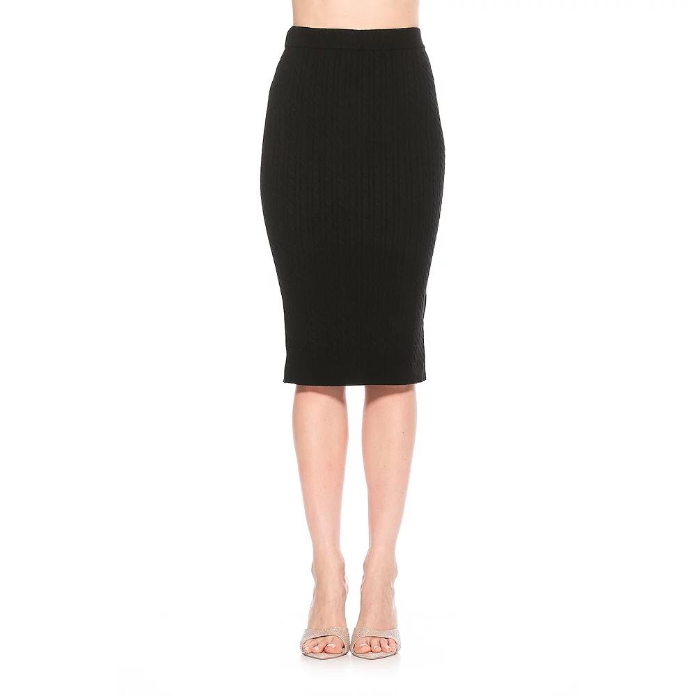 Women's ALEXIA ADMOR Cable-Knit Midi Skirt,  Product Image