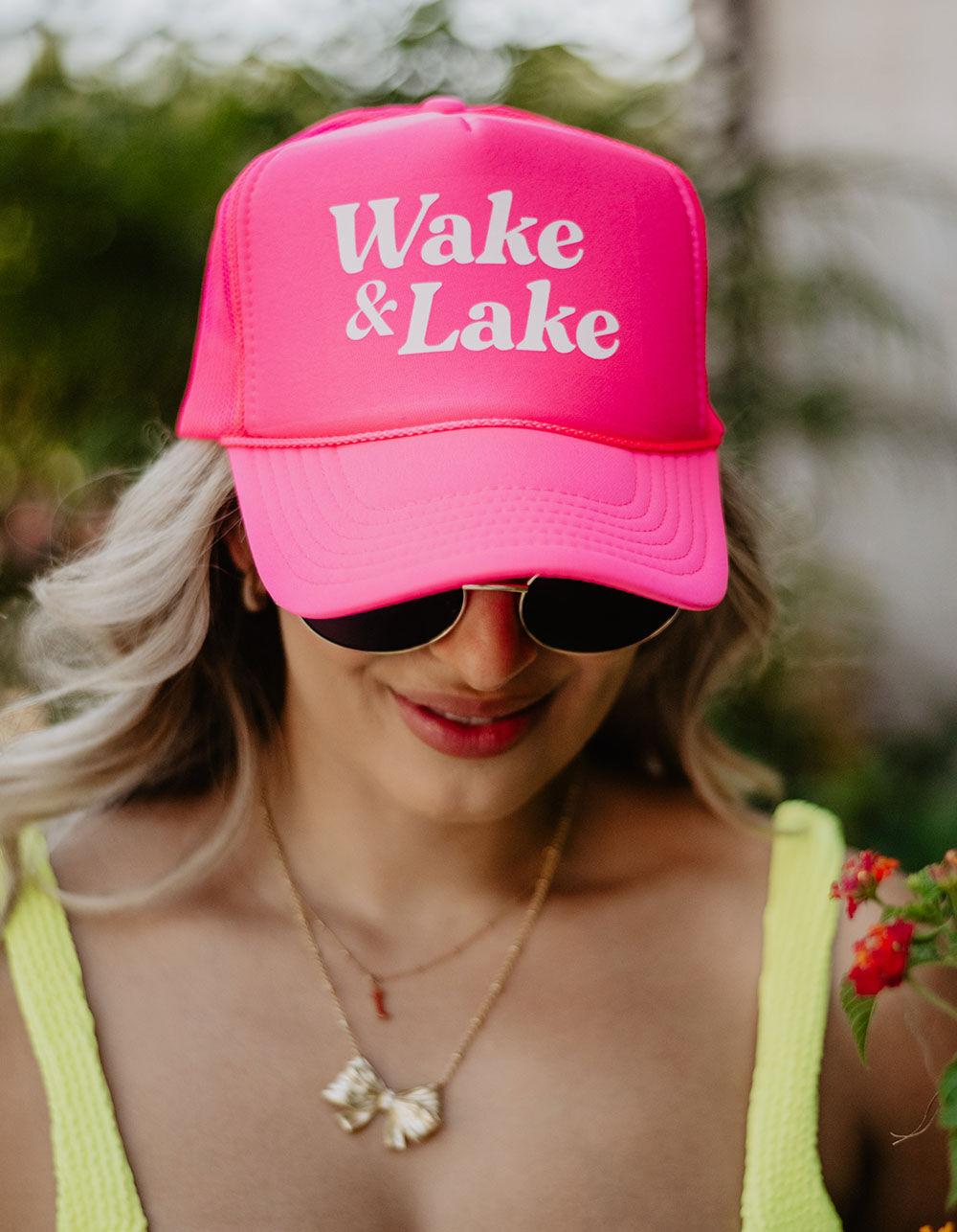 KATYDID Wake & Lake Foam Trucker Hat - NEON HOT PINK Product Image