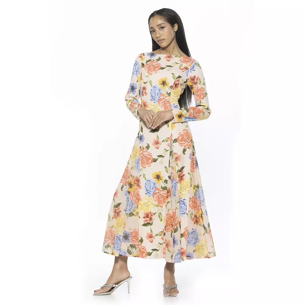 Women's ALEXIA ADMOR Elodie Crewneck Long Sleeve Midi Dress,  Product Image