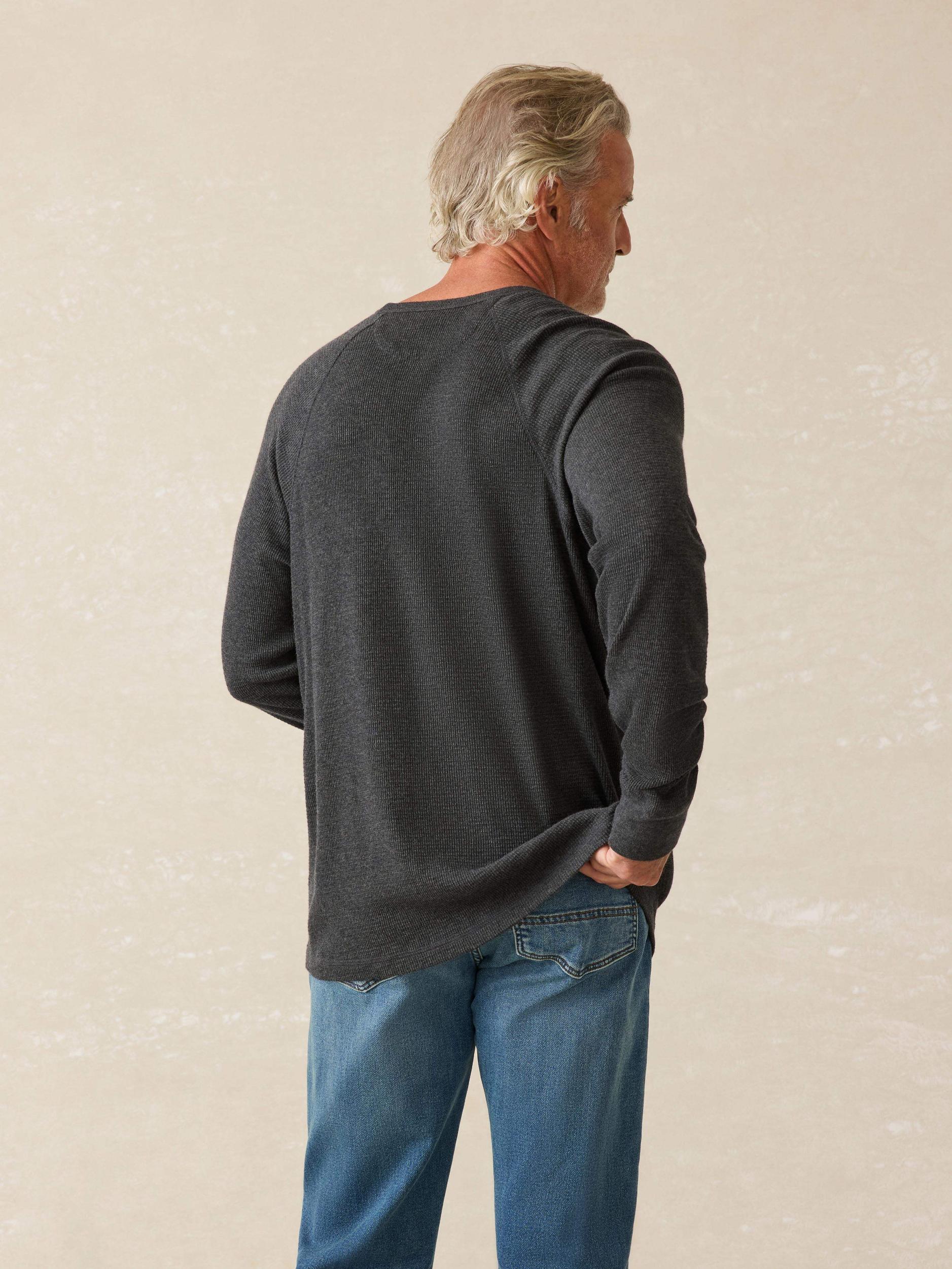 Long-Sleeve Cloud Waffle Crew - Charcoal Heather Male Product Image