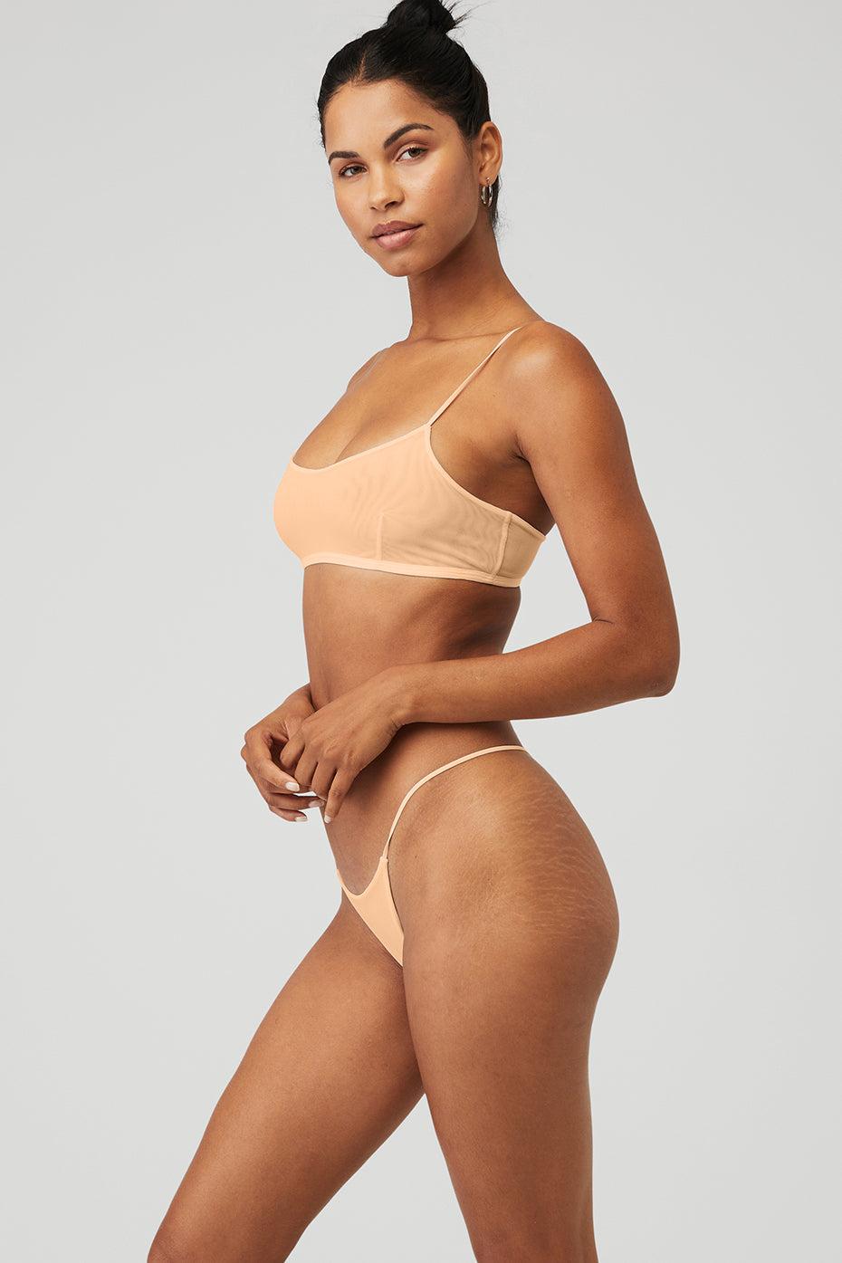 ALO | Airmesh Venus Thong Underwear Beige Product Image