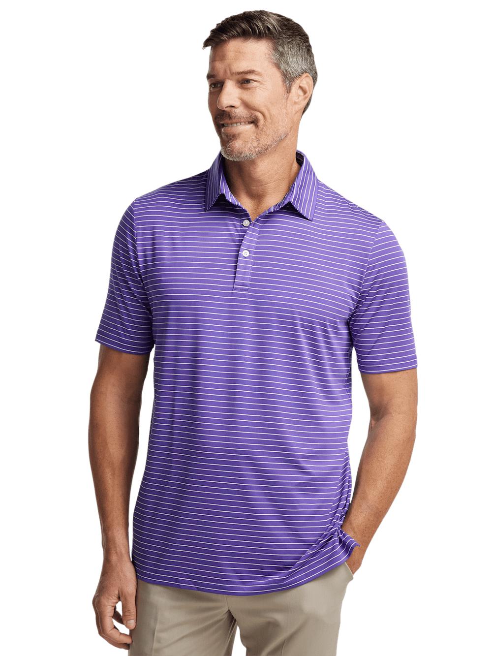 Performance Blend Three Button Polo - Purple Product Image