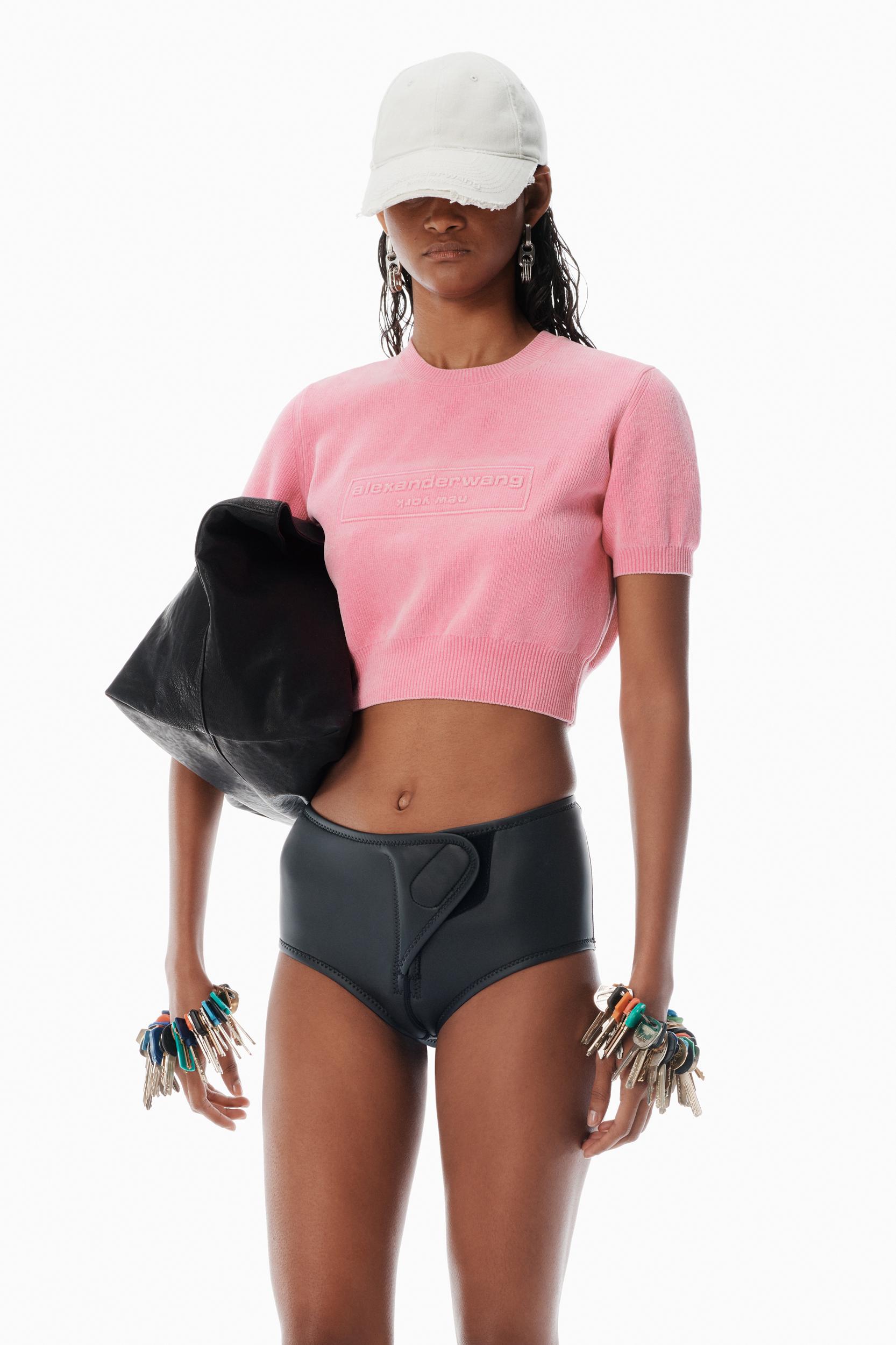 Pink Cotton-blend Chenille Logo Pullover Product Image