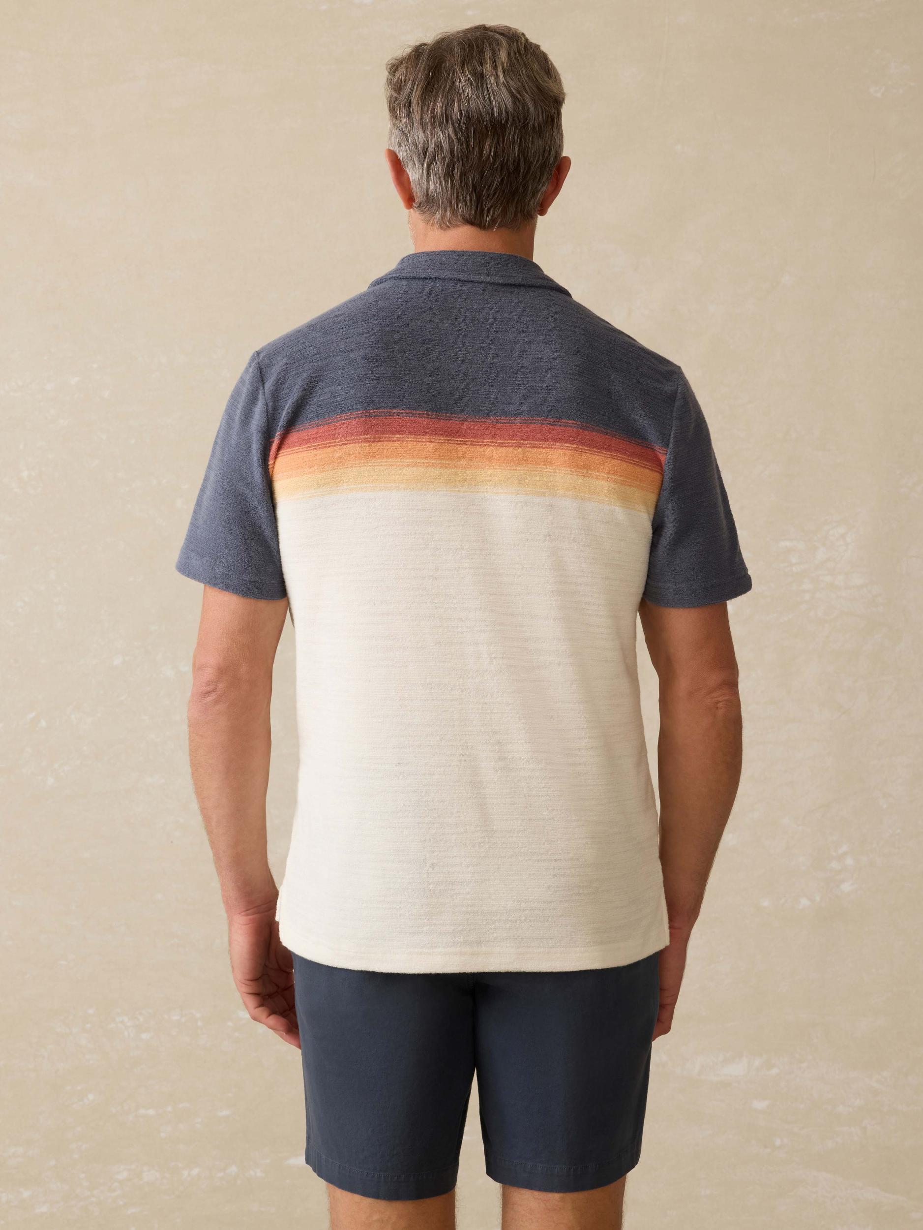 Cabana Towel Terry Surf Stripe Polo - Twilight Shore Ombre Male Product Image