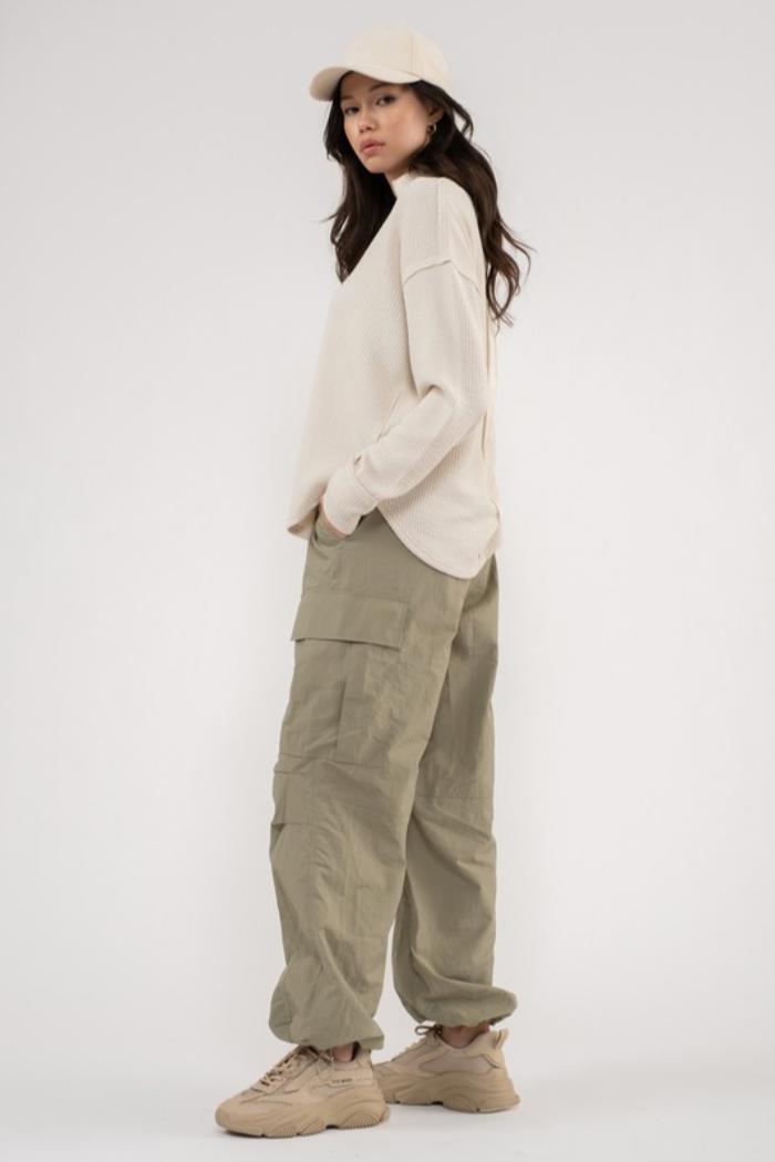 Split Neck L/S Sweater Product Image